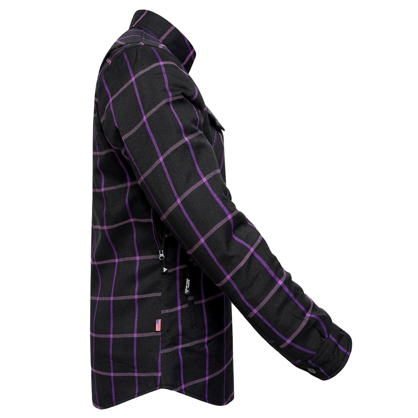 Protective Flannel Shirt For Men - The Knight Grid Plaid with Pads