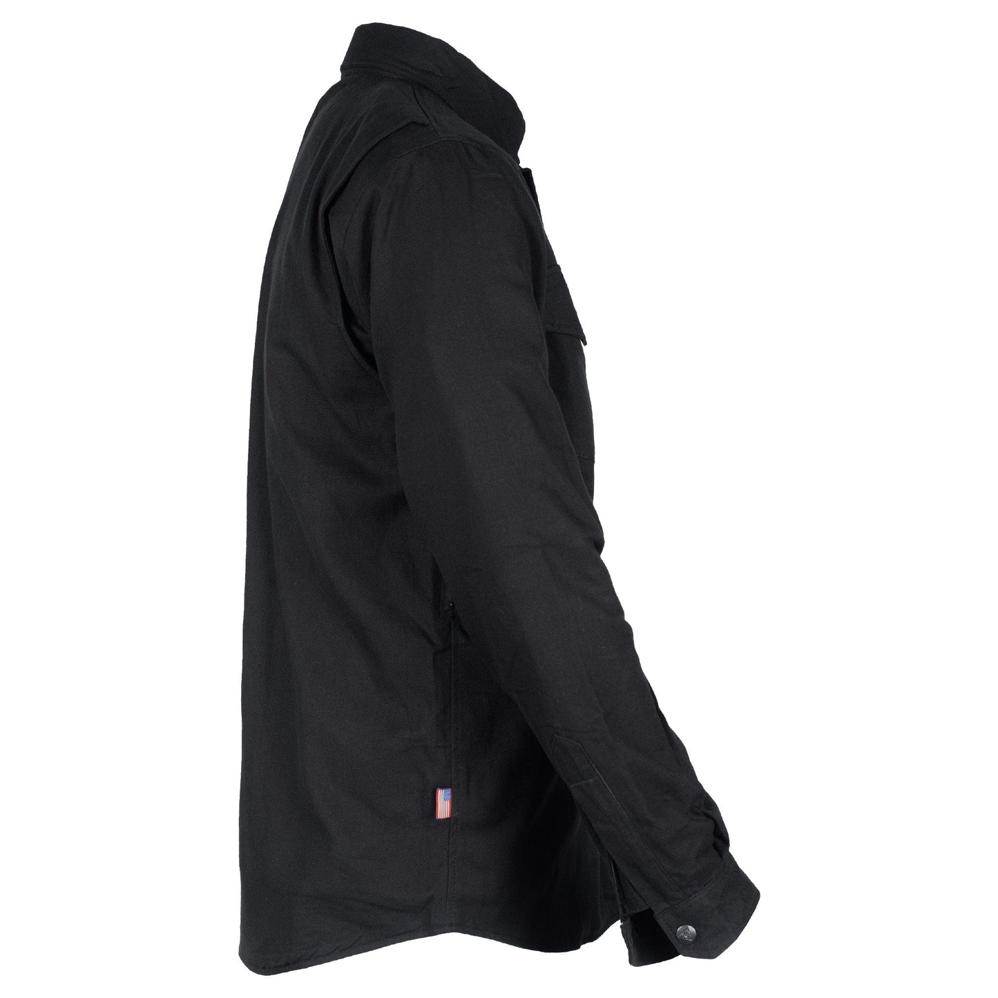 SALE Protective Flannel Shirt - Black Solid with Pads