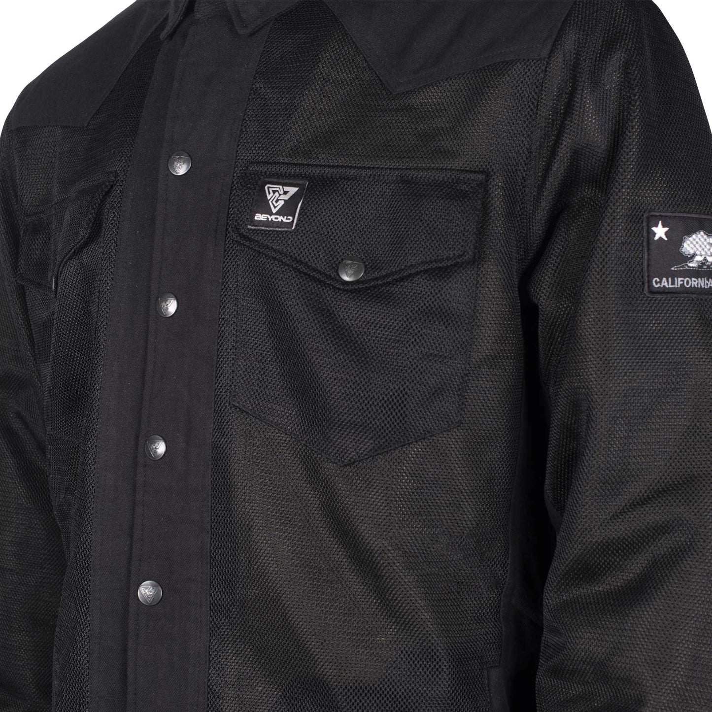 SALE Protective Summer Mesh Shirt - Black Solid with Pads