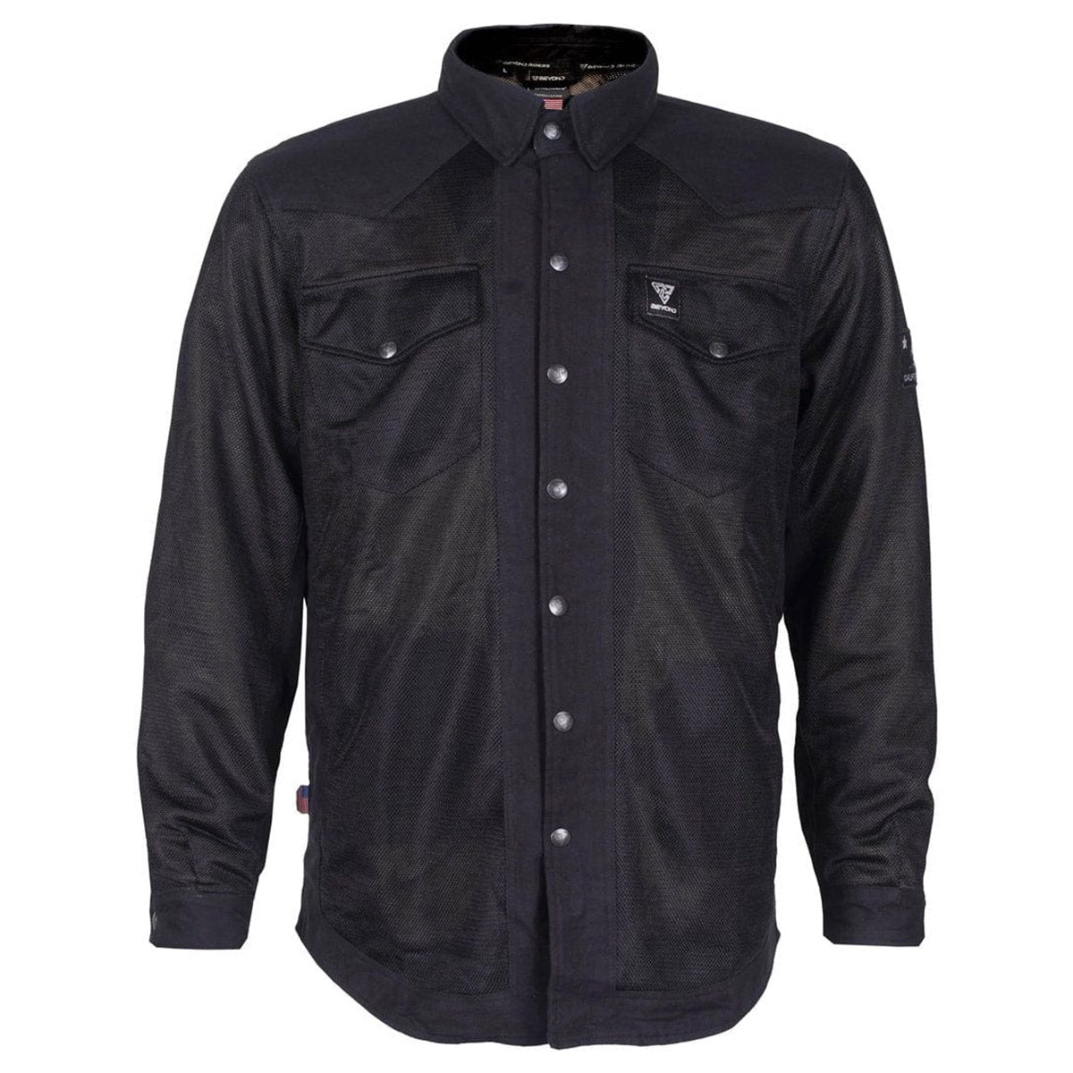 SALE Protective Summer Mesh Shirt - Black Solid with Pads