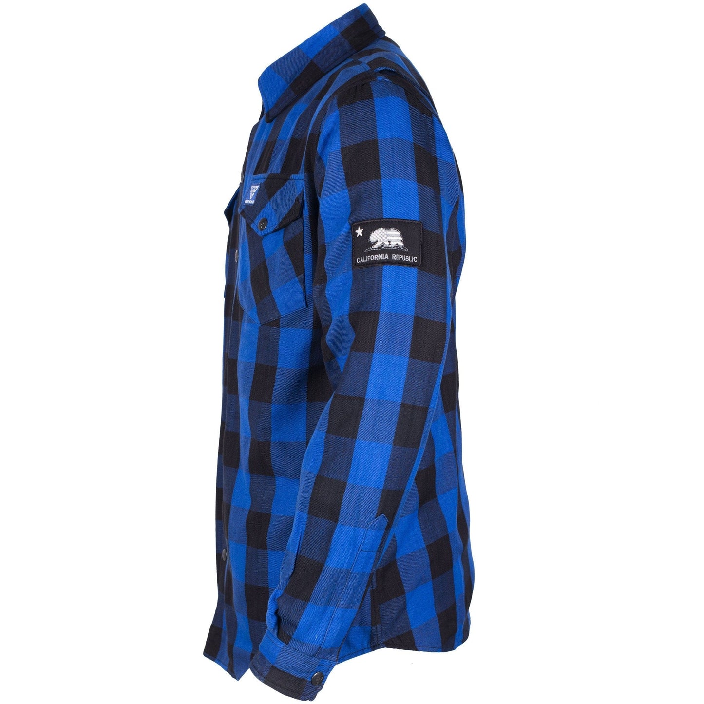 SALE Protective Flannel Shirt - Blue Checkered with Pads