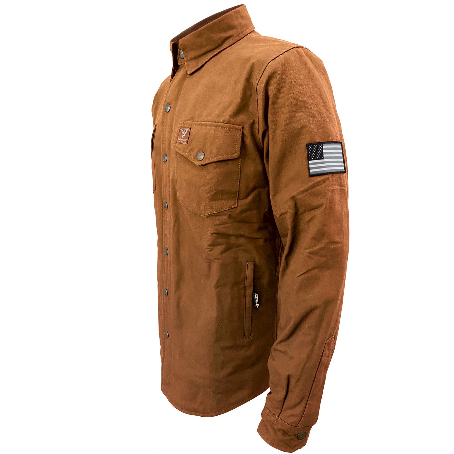 Protective Canvas Jacket for Men - Light Brown with Pads