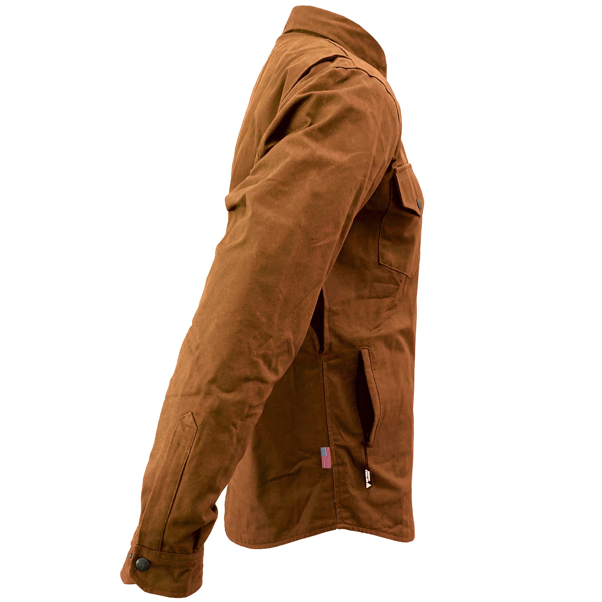 Protective Canvas Jacket for Men - Light Brown with Pads