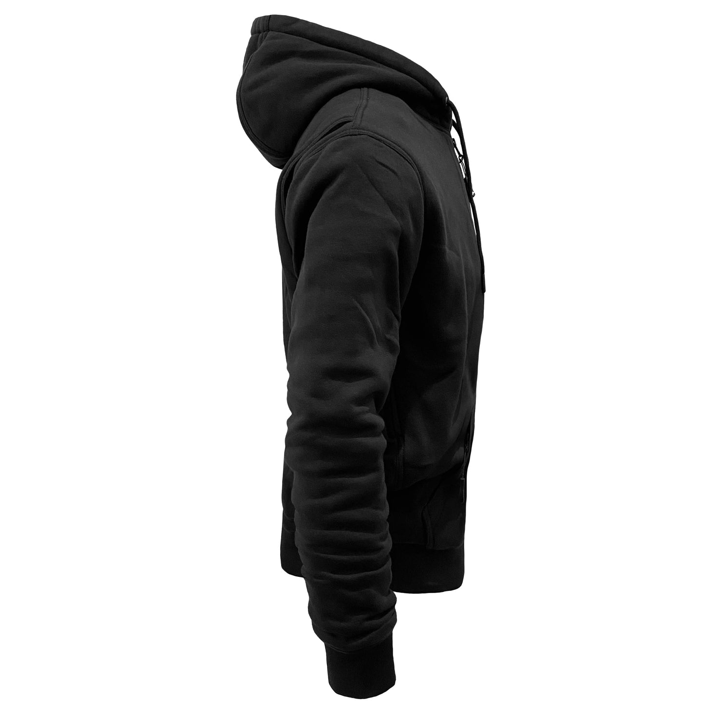 SALE Protective Fleece Unisex Hoodie - Black Matte with Pads