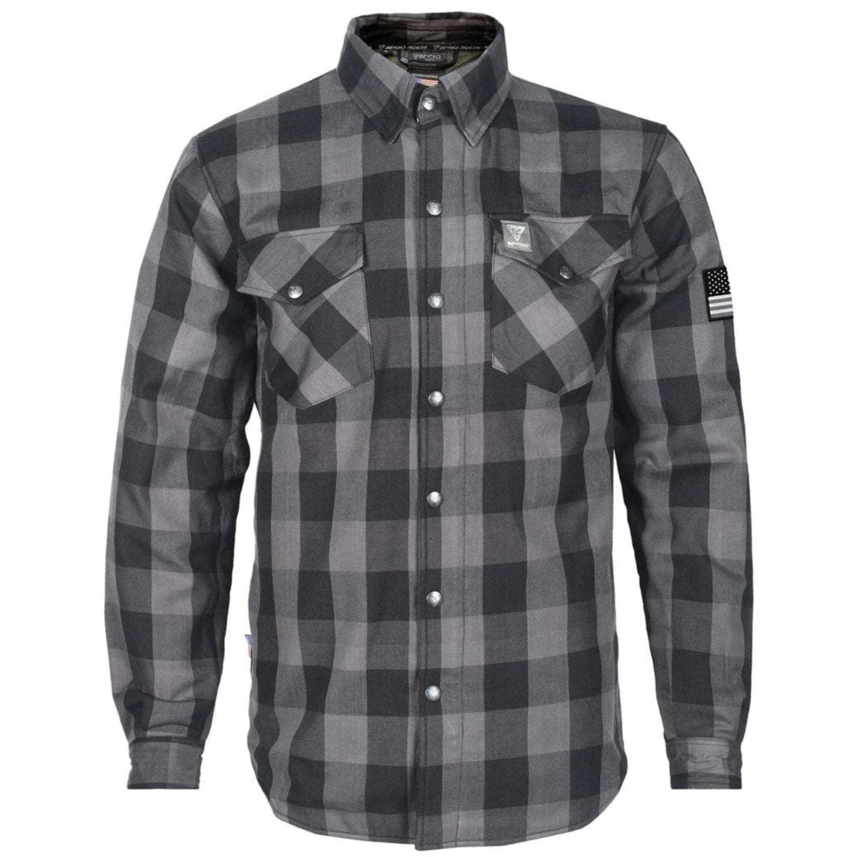 SALE Protective Flannel Shirt - Grey Checkered with Pads