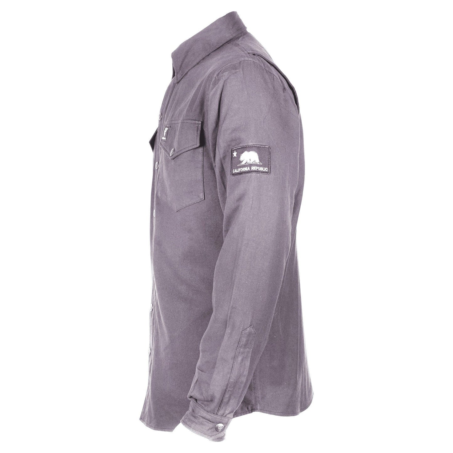 SALE Protective Flannel Shirt - Grey Solid with Pads