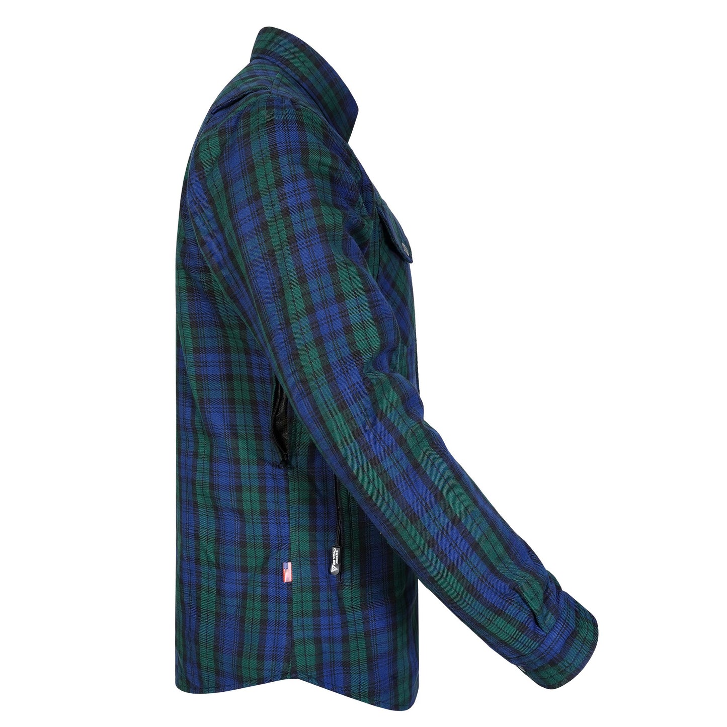 Protective Flannel Shirt For Men - Black Watch Plaid with Pads
