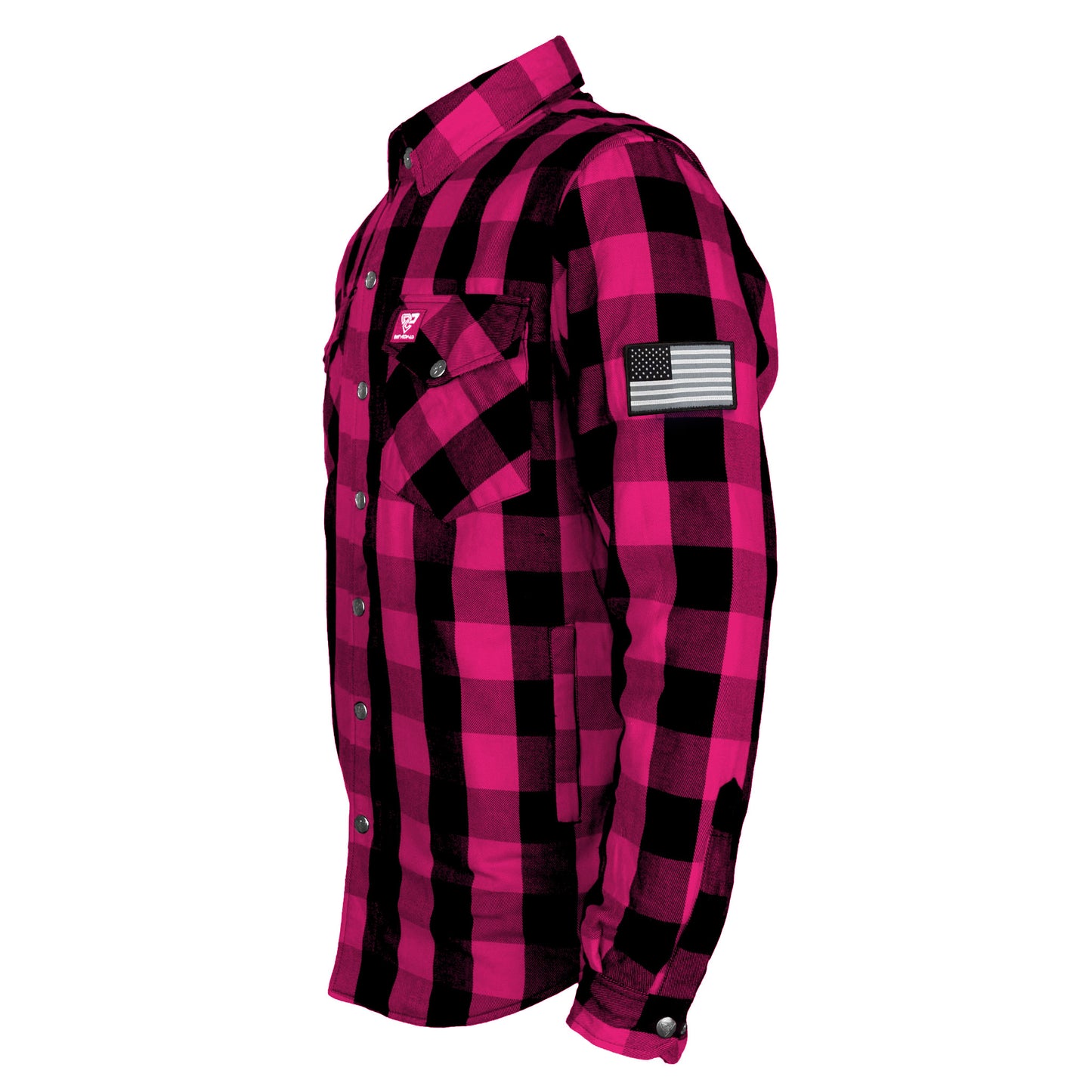 Protective Flannel Shirt - Pink Checkered with Pads