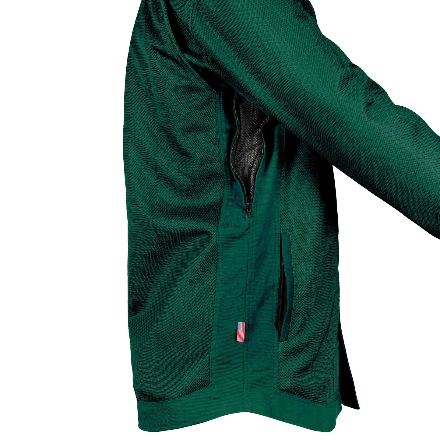 Men's-Summer-Mesh-Shirt-Dark-Green-Solid-Right-FWD