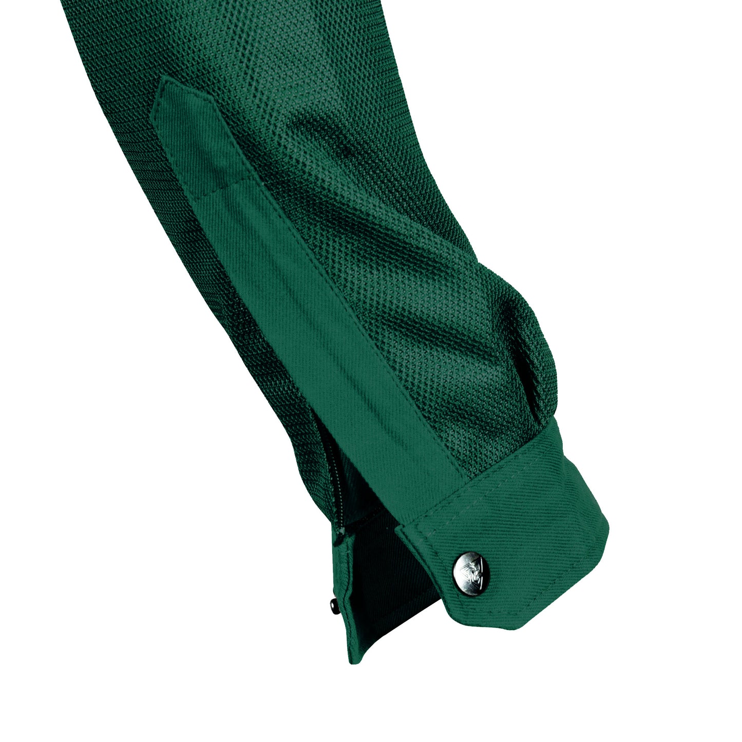 Men's-Summer-Mesh-Shirt-Dark-Green-Solid-Right-Sleeve-End