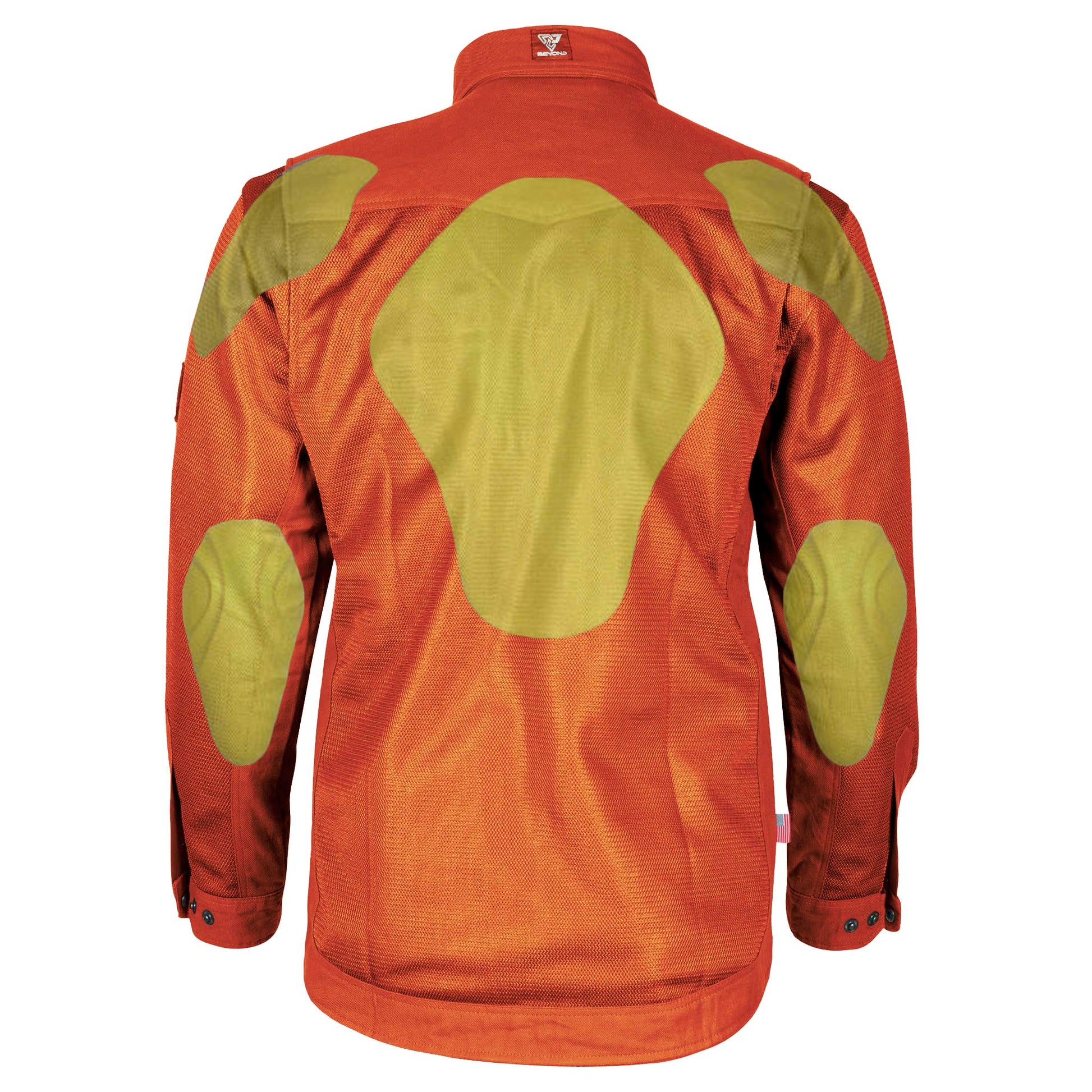 Men's-Summer-Mesh-Shirt-Orange-Solid-Back-With-Pads