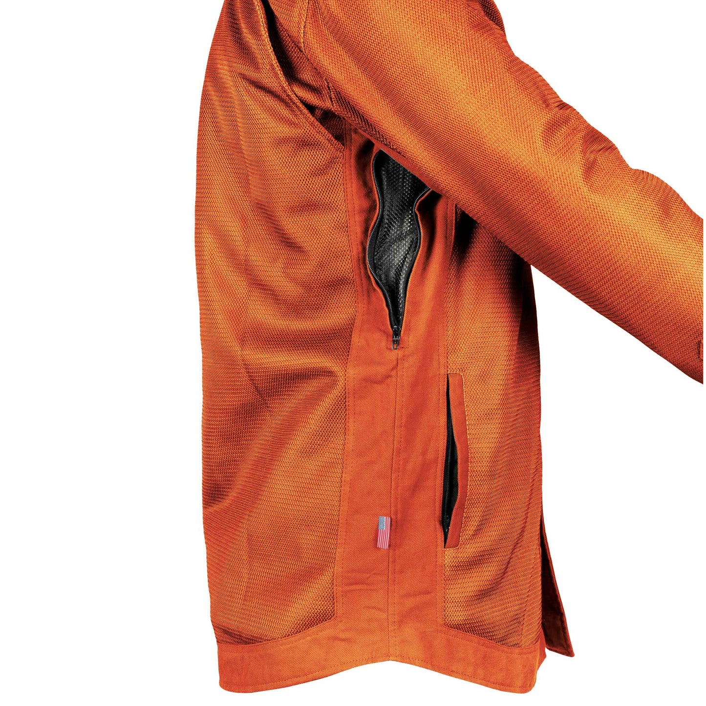 Men's-Summer-Mesh-Shirt-Orange-Solid-Right-FWD