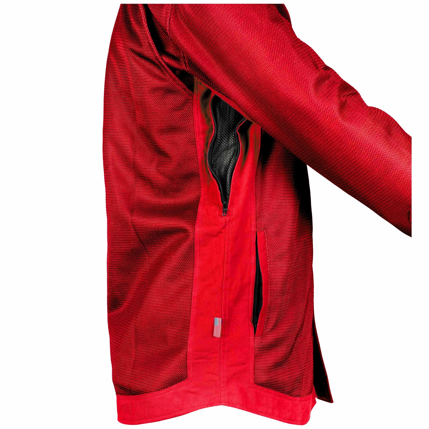 Men's-Summer-Mesh-Shirt-Red-Solid-Right-FWD
