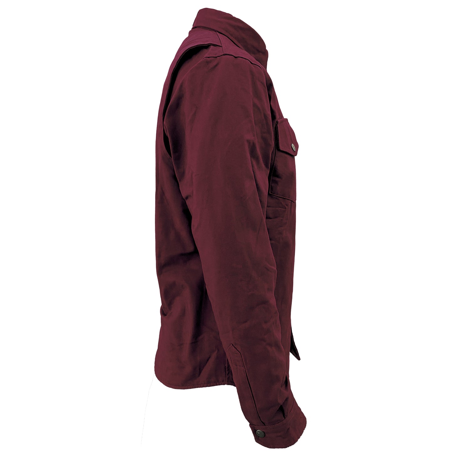Protective Canvas Jacket for Men - Red Maroon with Pads