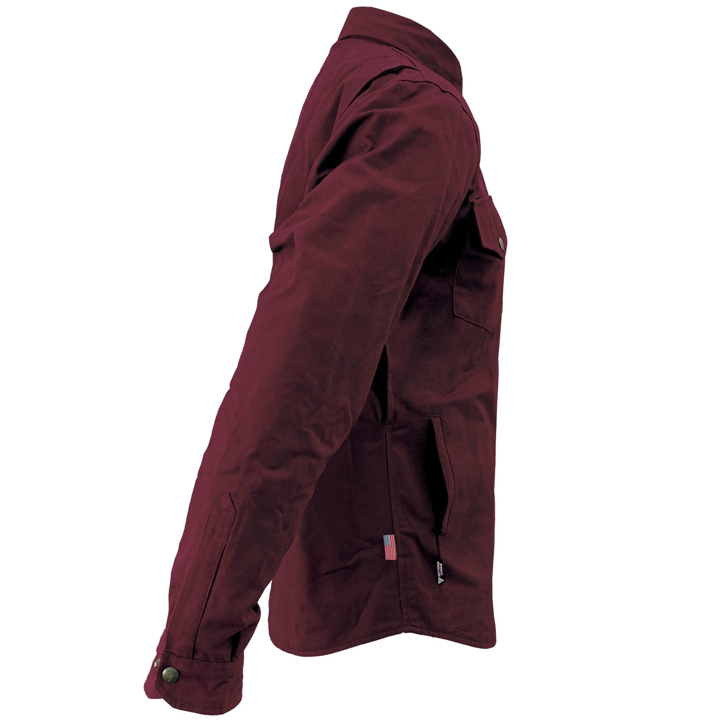 Protective Canvas Jacket for Men - Red Maroon with Pads