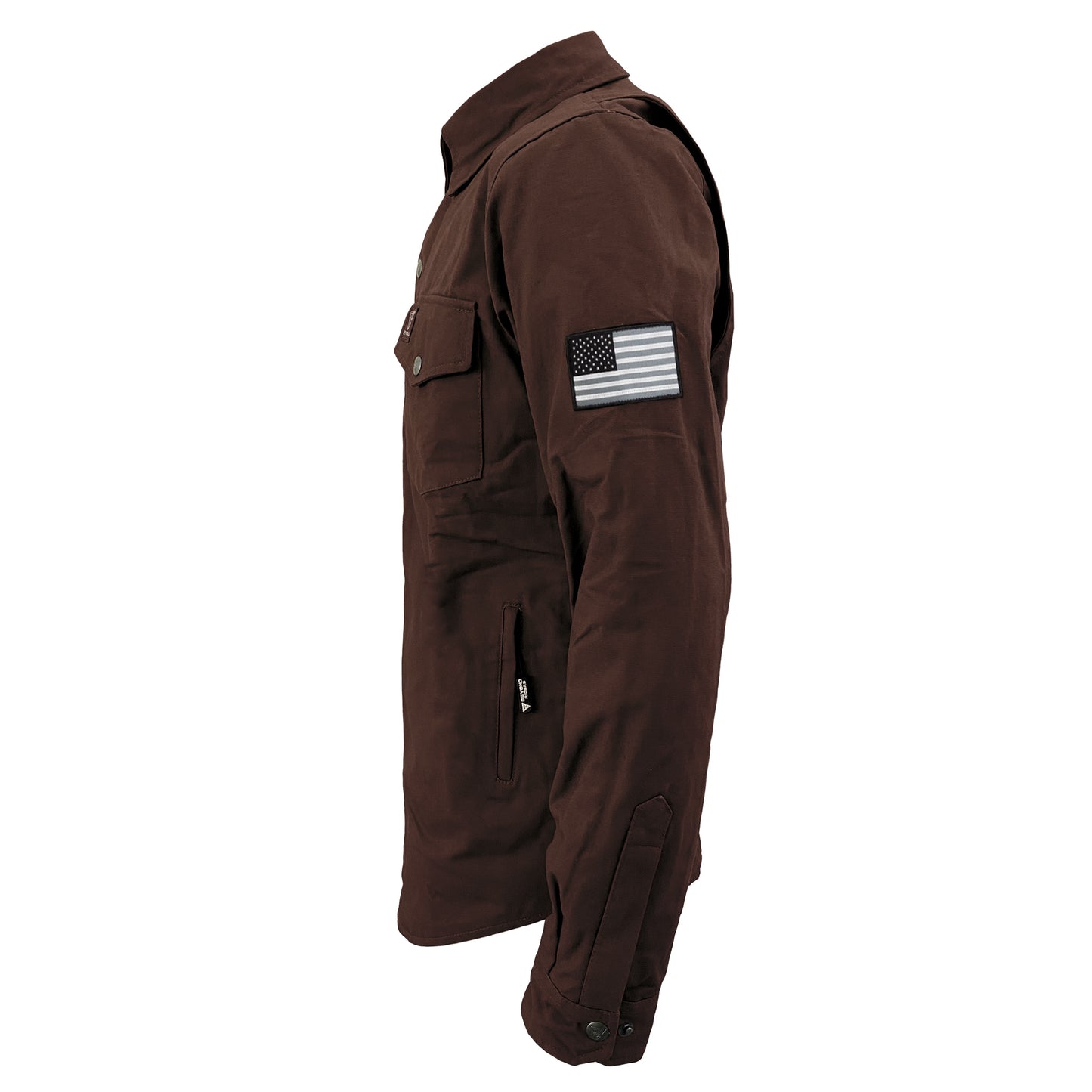 Protective Canvas Jacket for Men - Dark Brown with Pads