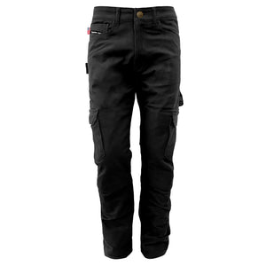 Mens-Black-Cargo-Pants-Realxed-Fit-Front