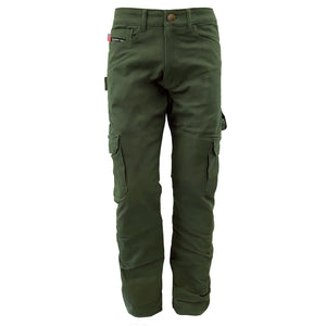 Mens-Solid-Army-Green-Cargo-Pants-Realxed-Fit-Front