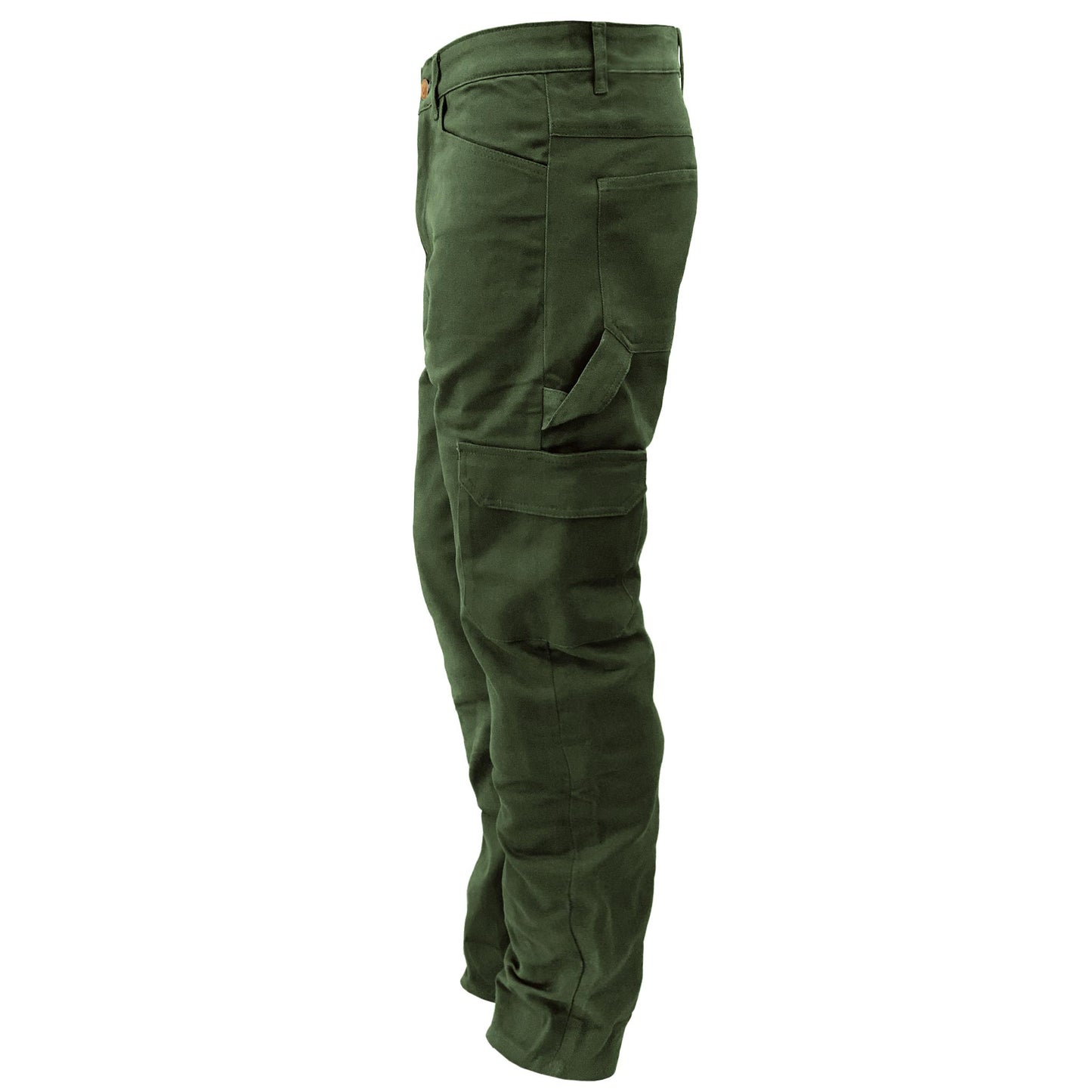 Loose Fit Cargo Pants (Extra Wide) - Army Green with Pads