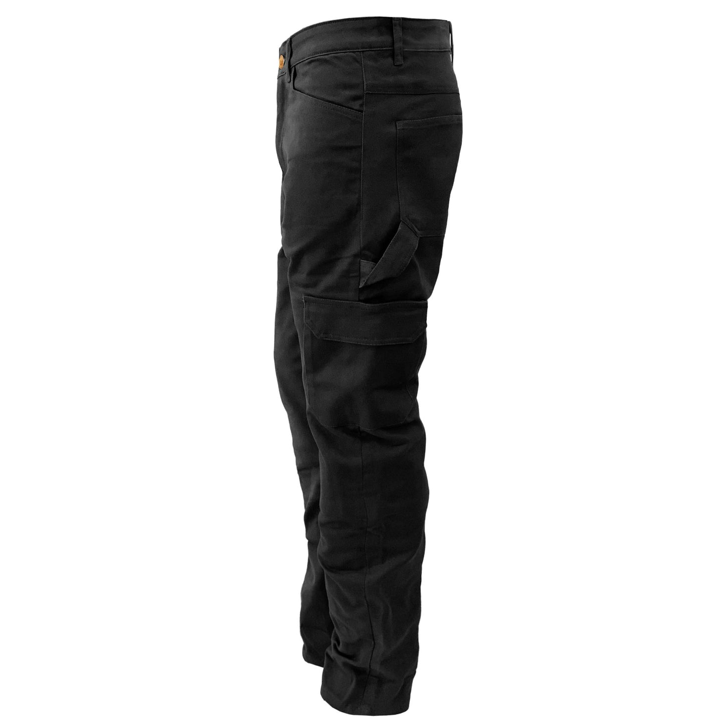 Loose Fit Cargo Pants (Extra Wide) - Black with Pads