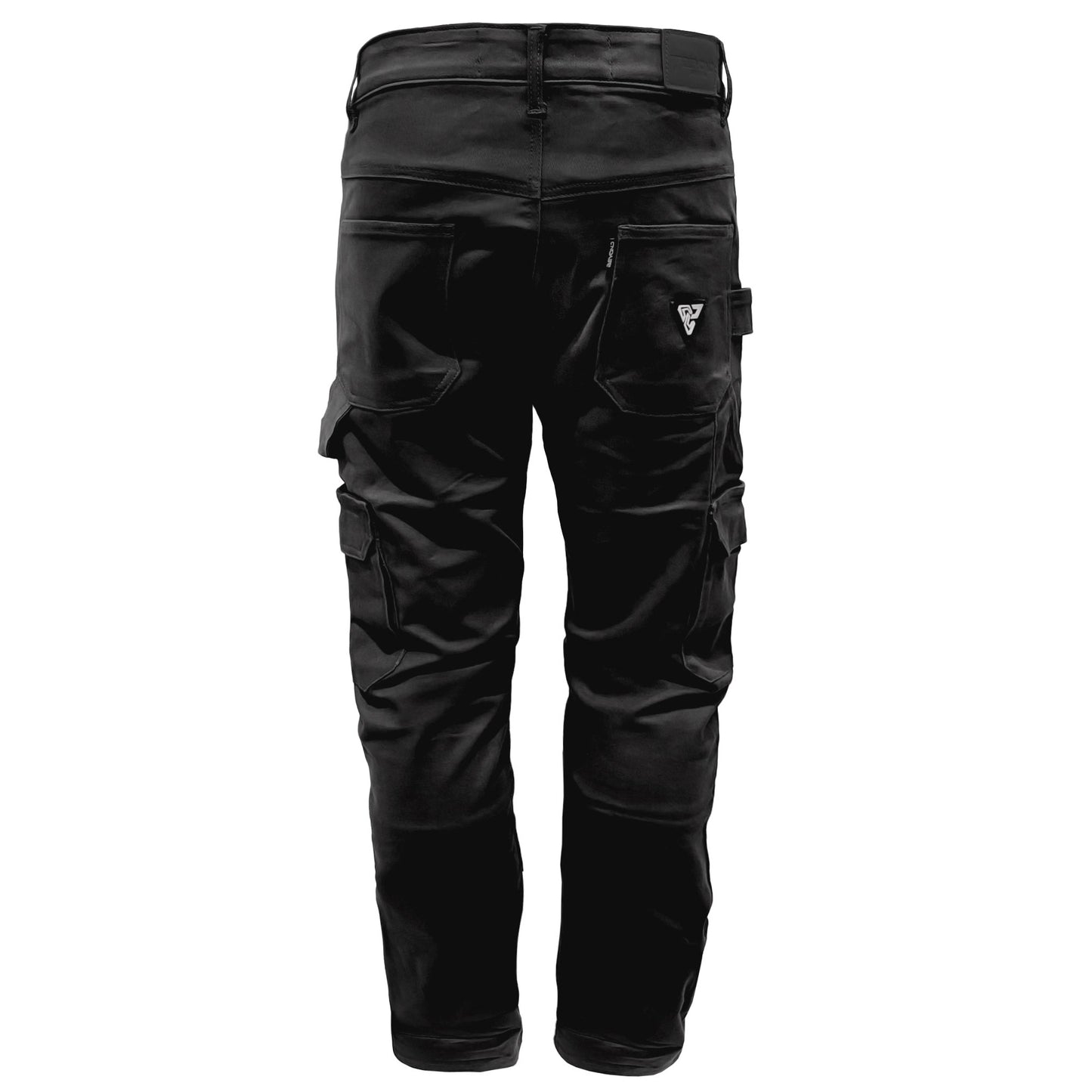 Loose Fit Cargo Pants (Extra Wide) - Black with Pads