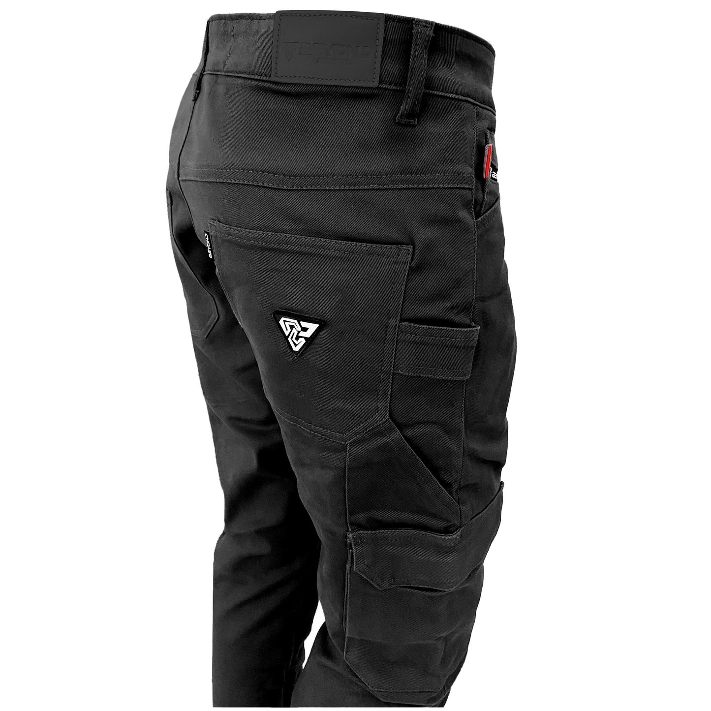 Loose Fit Cargo Pants (Extra Wide) - Black with Pads