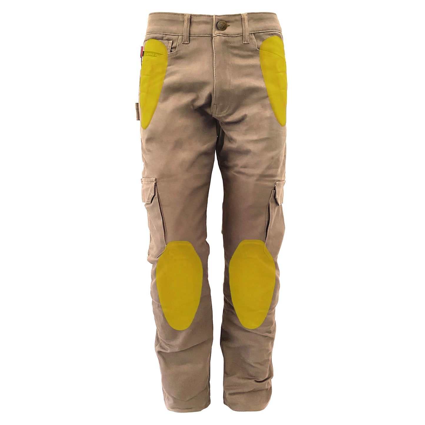 Loose Fit Cargo Pants (Extra Wide) - Khaki Solid with Pads