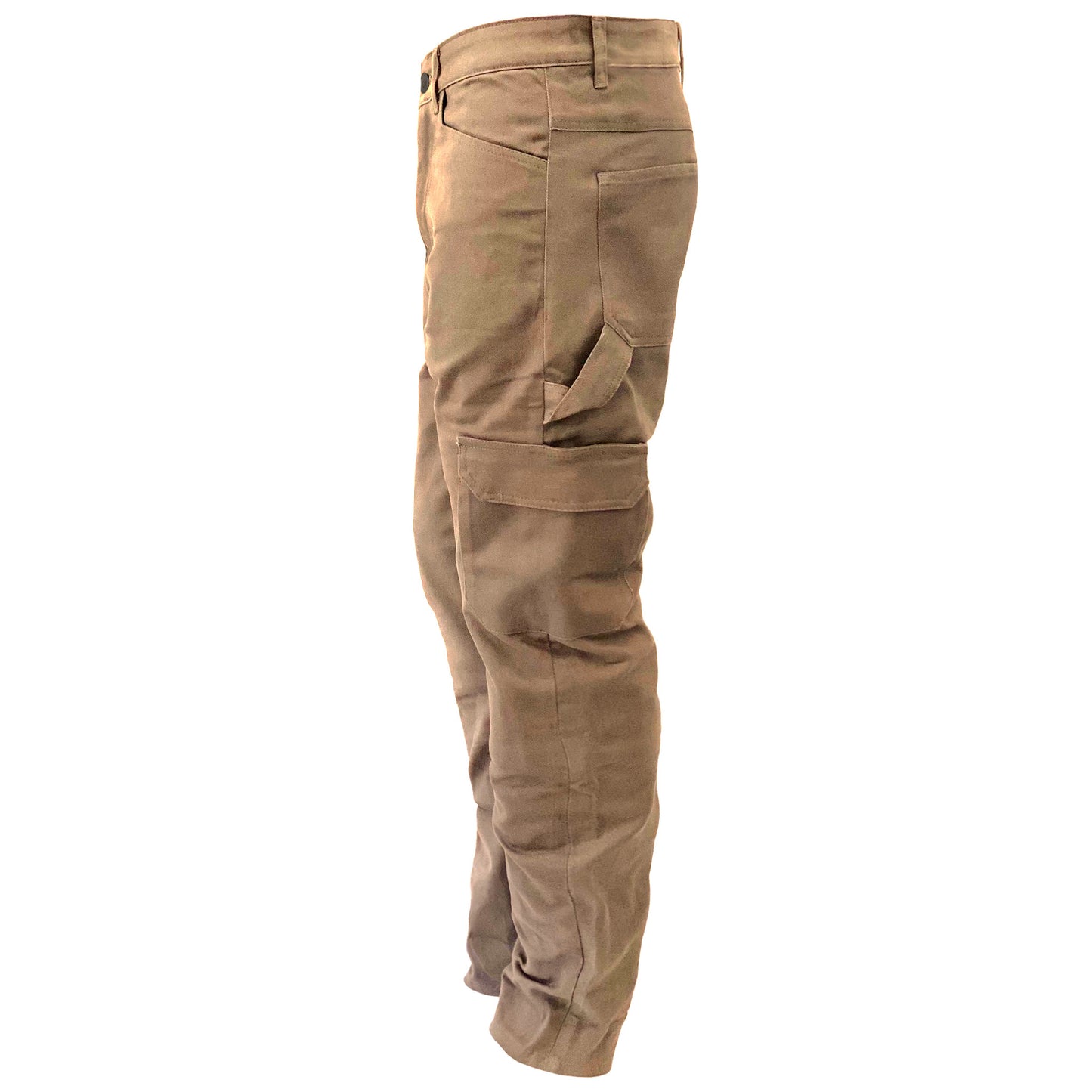 Loose Fit Cargo Pants (Extra Wide) - Khaki Solid with Pads