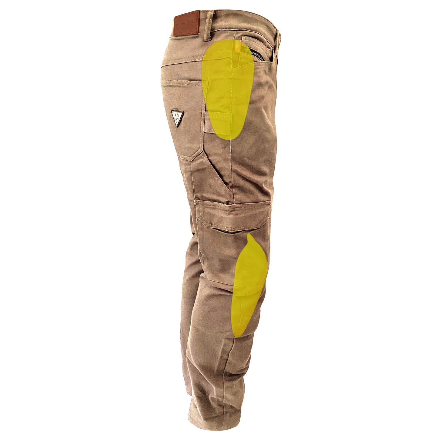 Loose Fit Cargo Pants (Extra Wide) - Khaki Solid with Pads