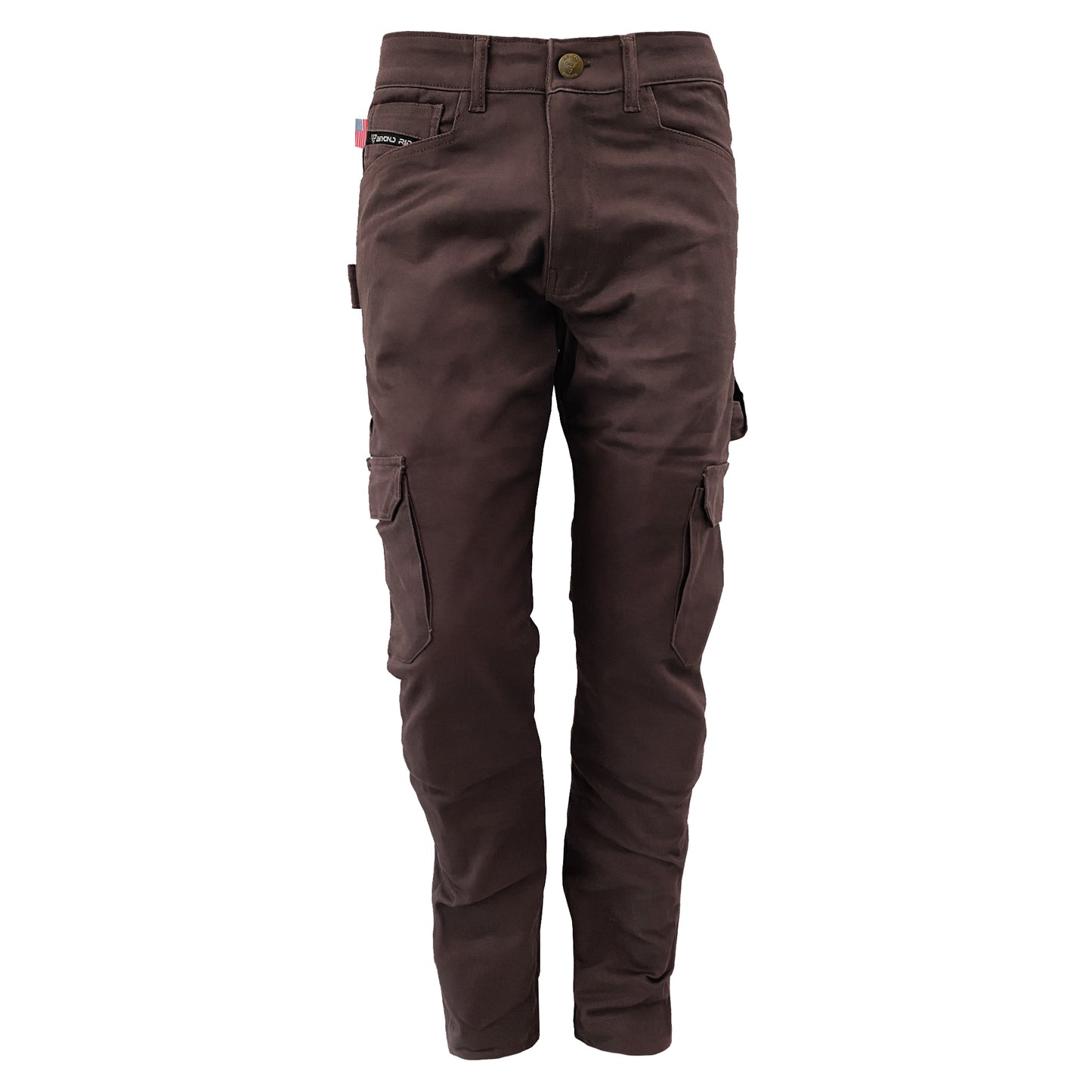 Relaxed Fit Cargo Pants - Dark Coffee with Pads 