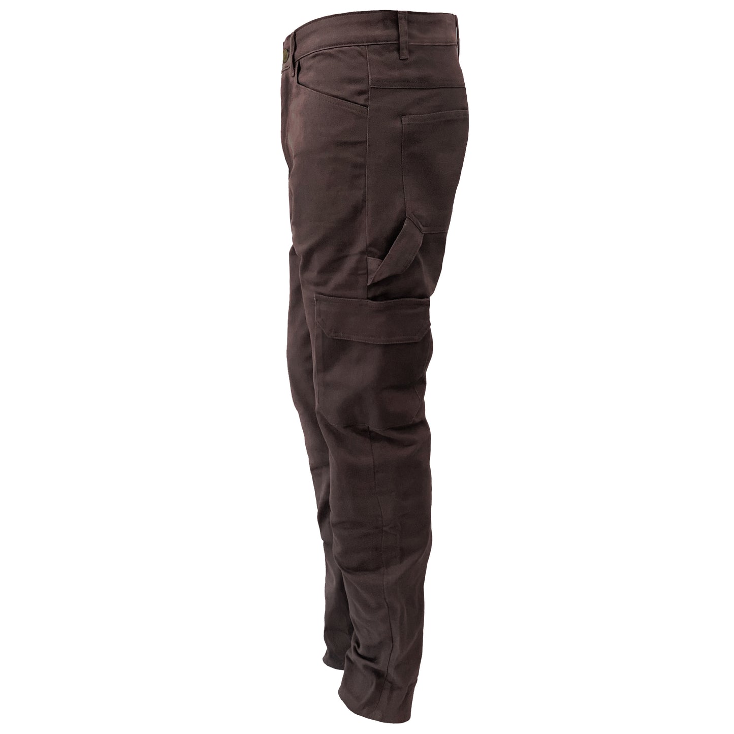 Relaxed Fit Cargo Pants - Dark Coffee with Pads 