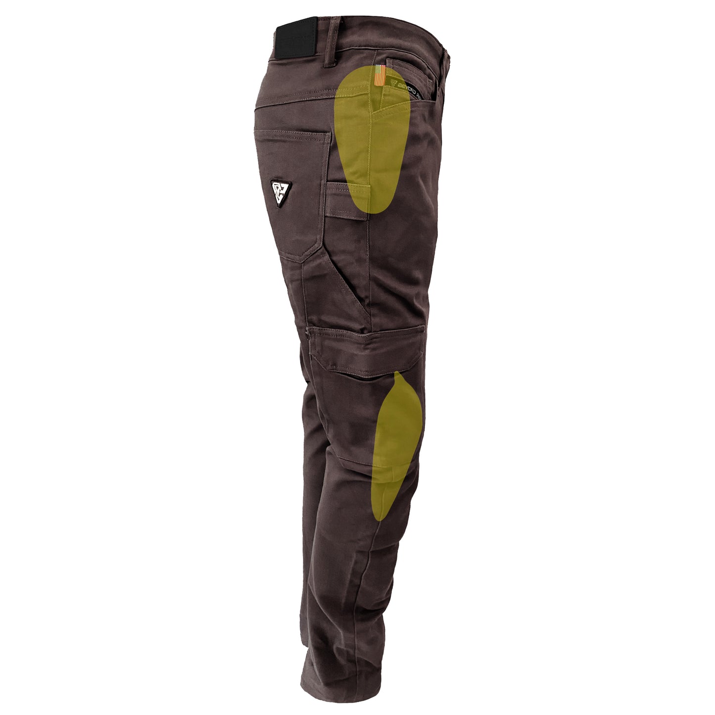 Relaxed Fit Cargo Pants - Dark Coffee with Pads 