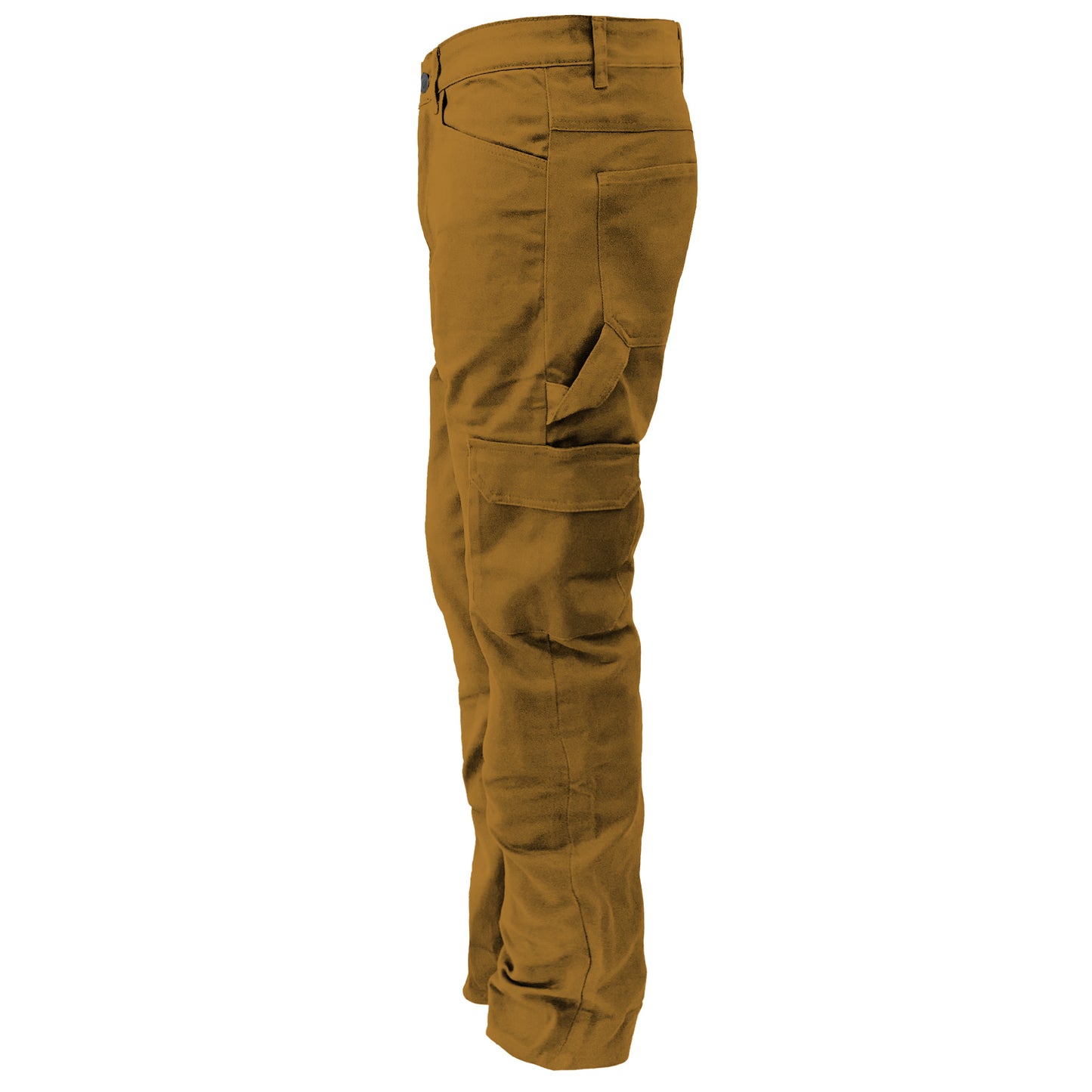 Loose Fit Cargo Pants (Extra Wide) - Light Brown Solid with Pads