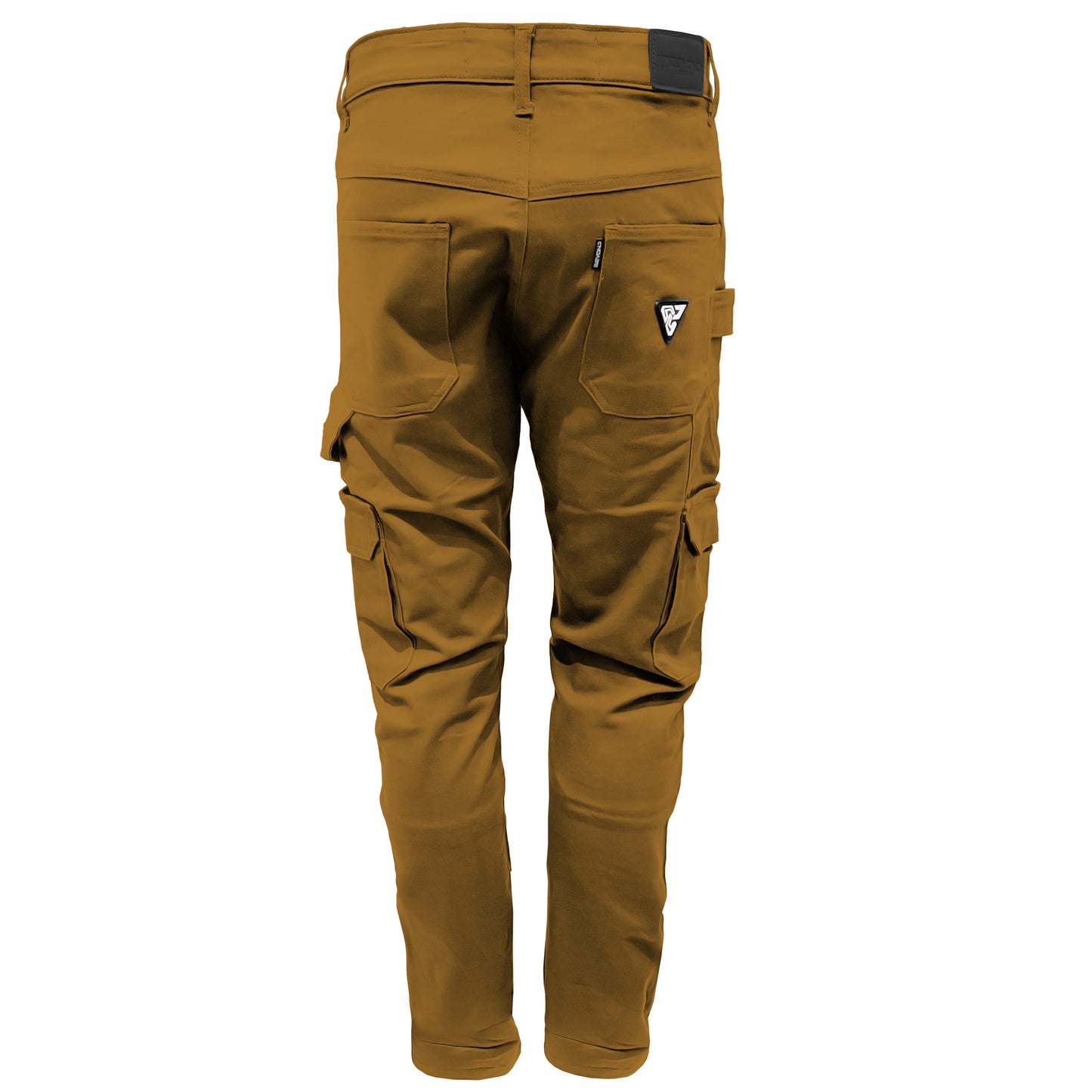 Straight Leg Cargo Pants - Light Brown Solid with Pads