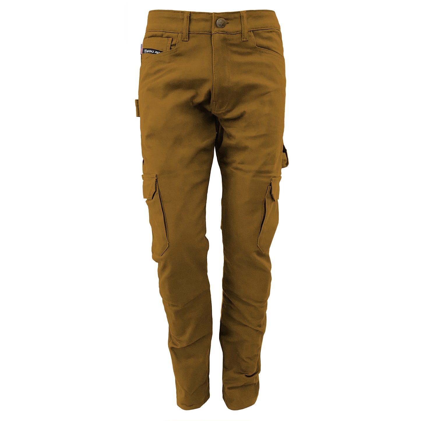 Straight Leg Cargo Pants - Light Brown Solid with Pads