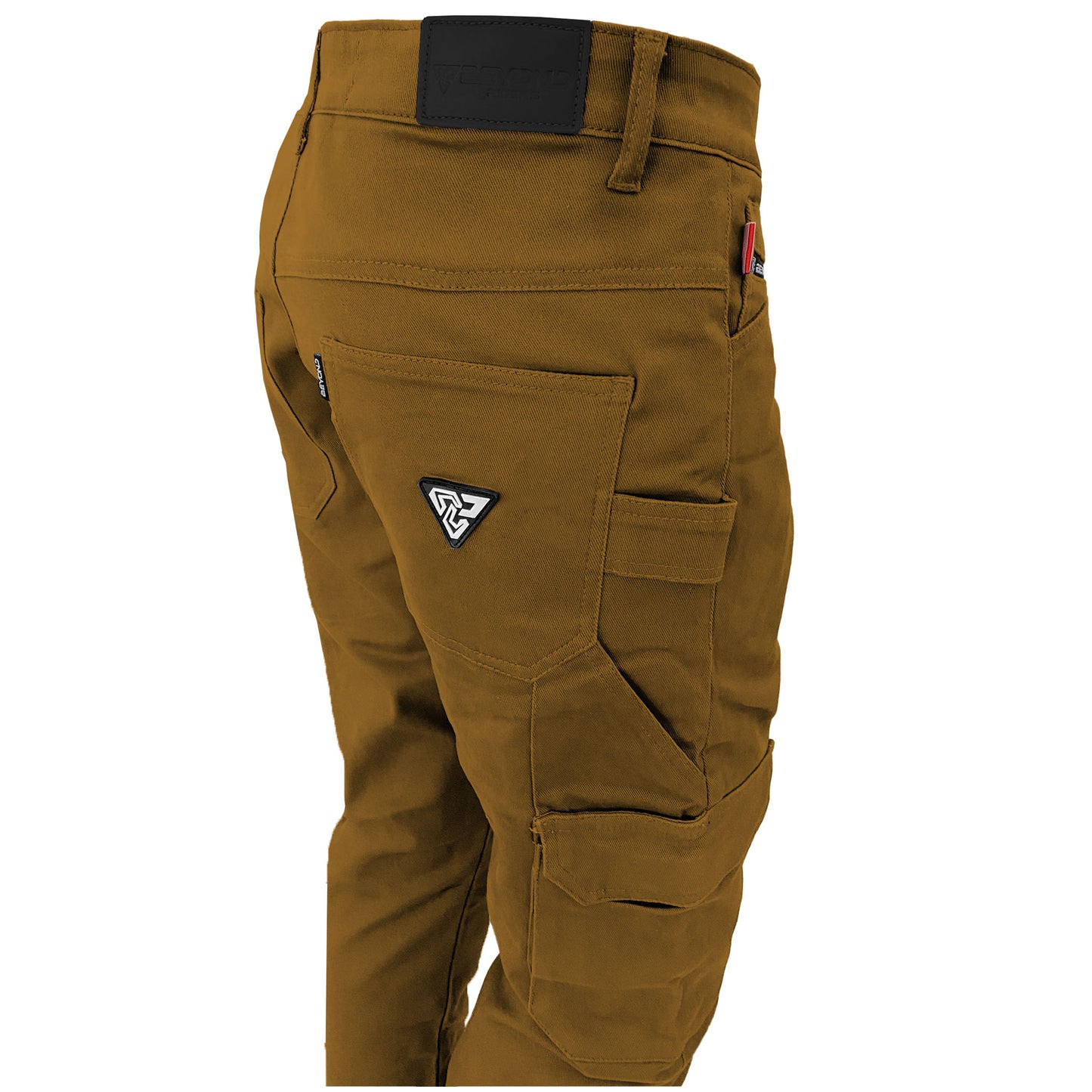 Straight Leg Cargo Pants - Light Brown Solid with Pads