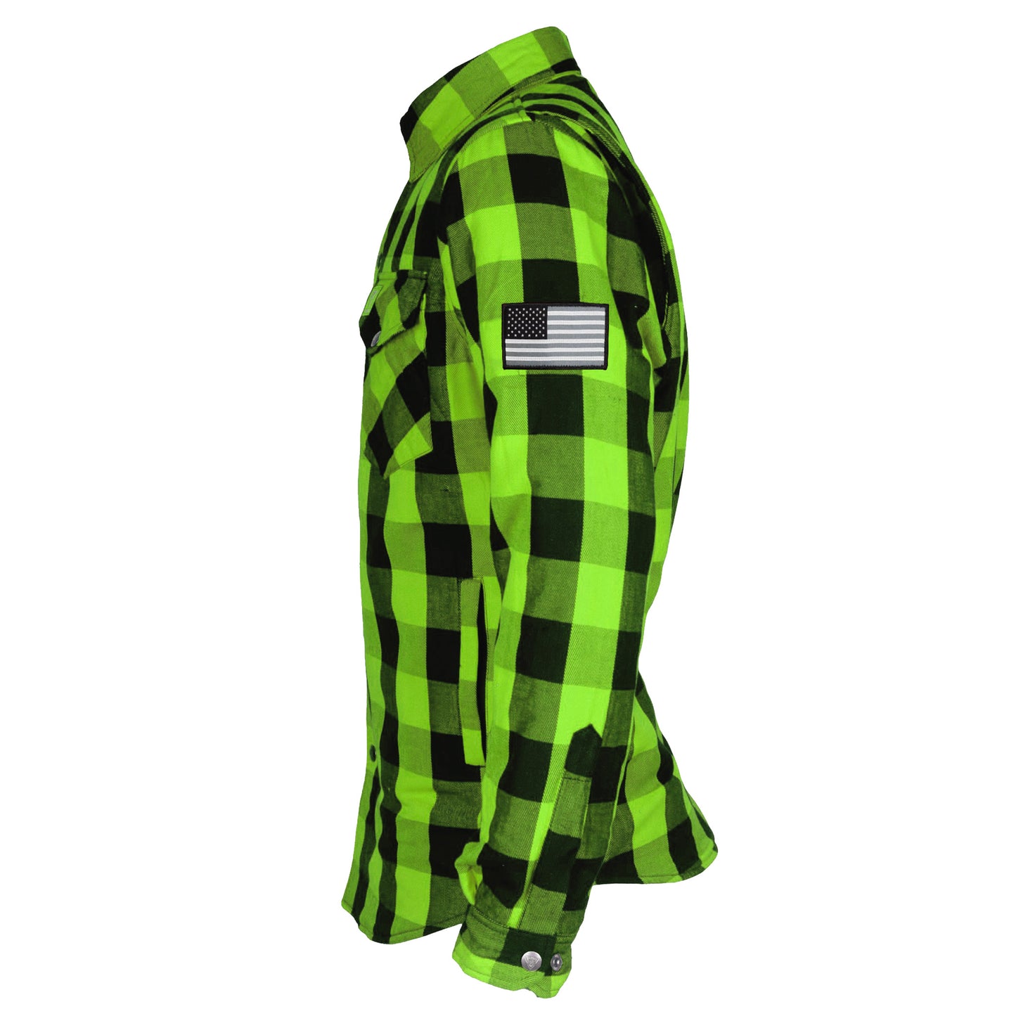 Protective Flannel Shirt - Green Checkered with Pads
