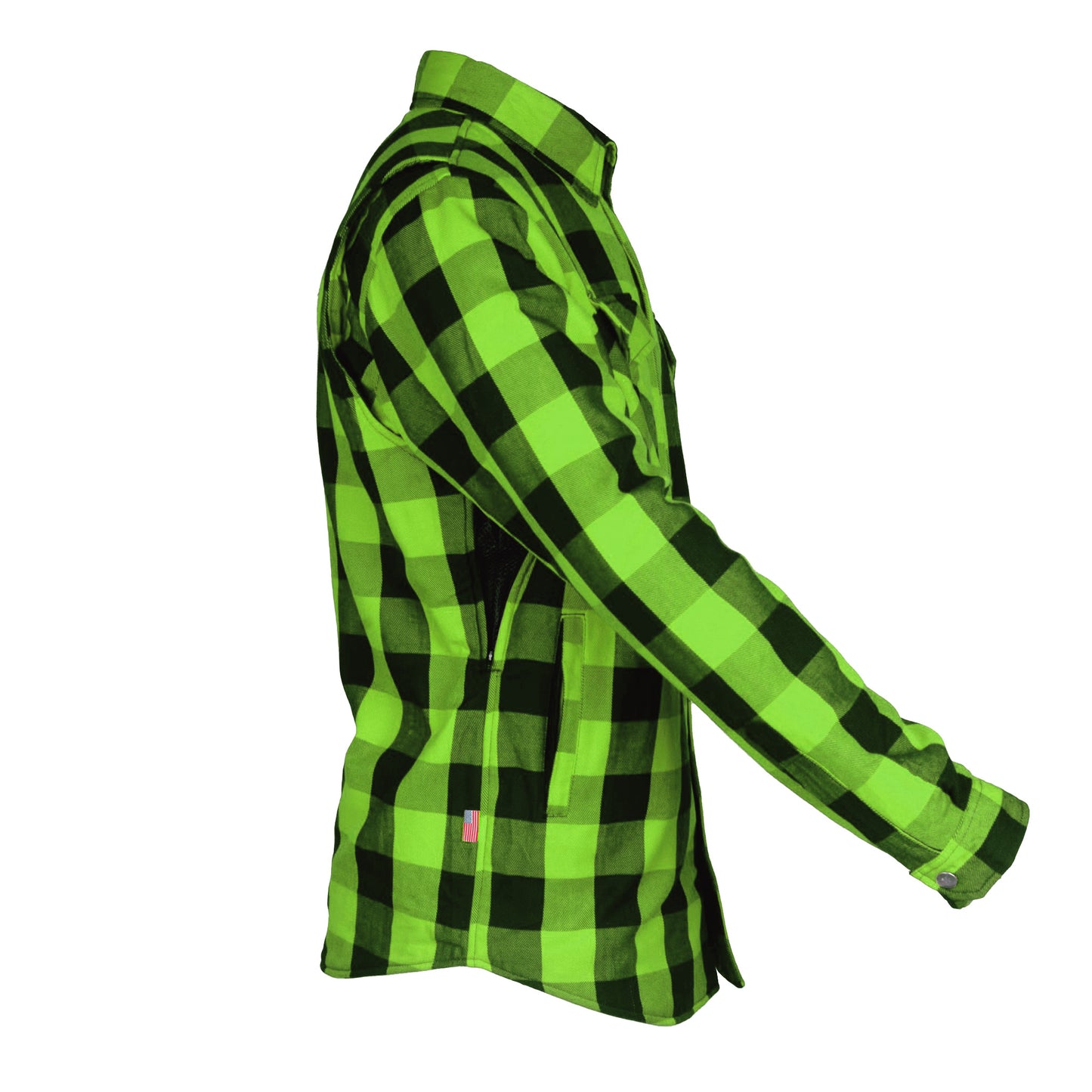 Protective Flannel Shirt - Green Checkered with Pads