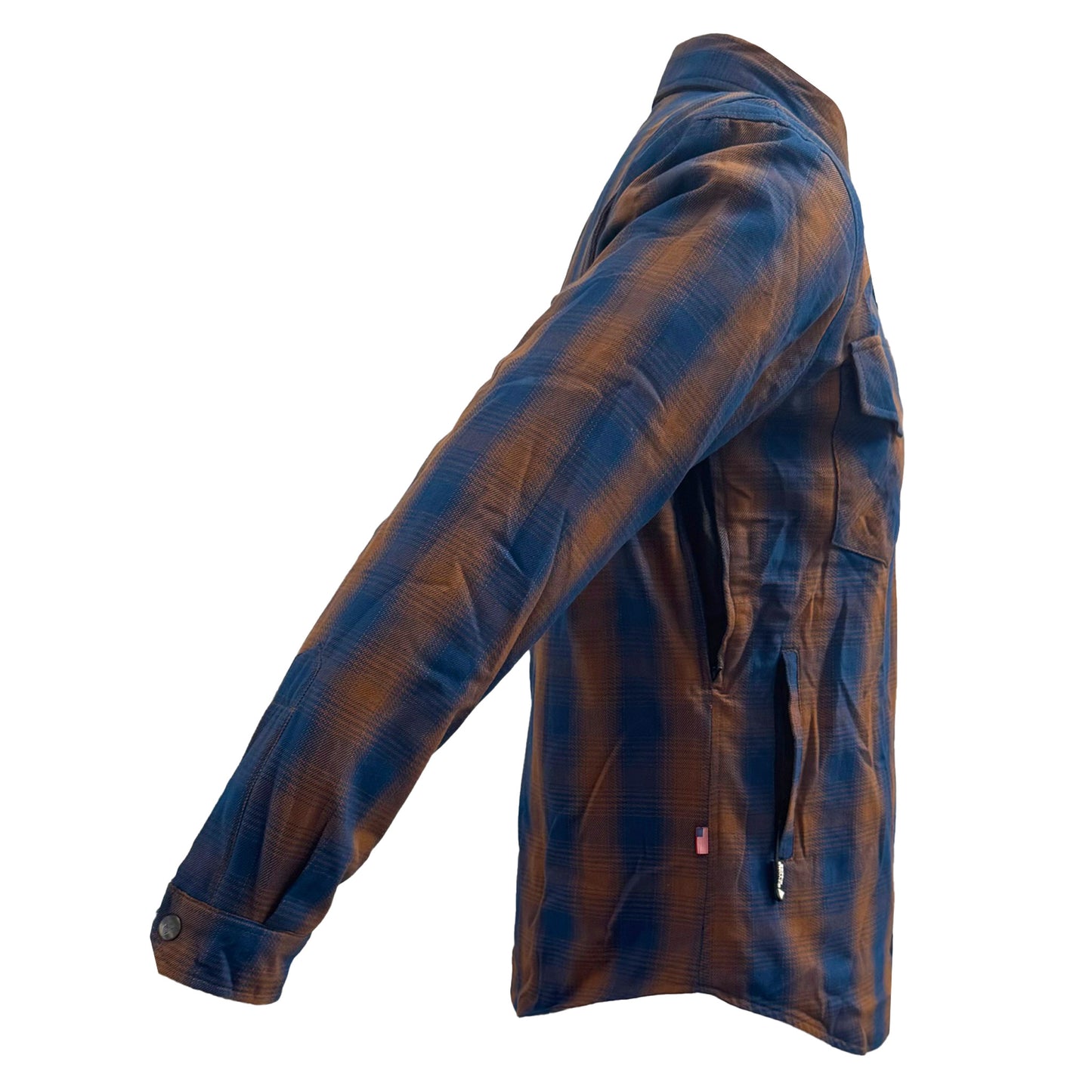 Protective Flannel Shirt For Men - Brown & Blue Plaid with Pads