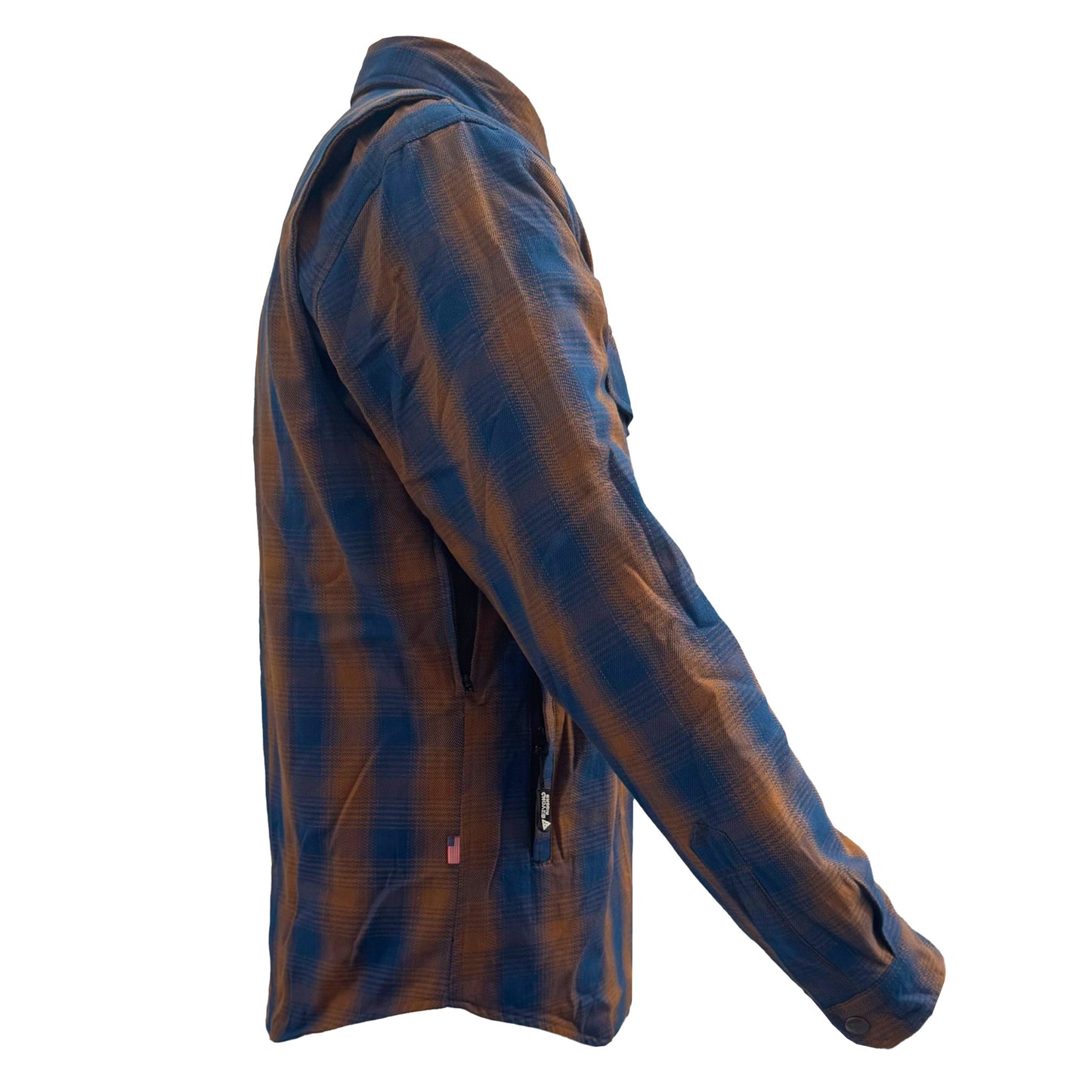 Protective Flannel Shirt For Men - Brown & Blue Plaid with Pads