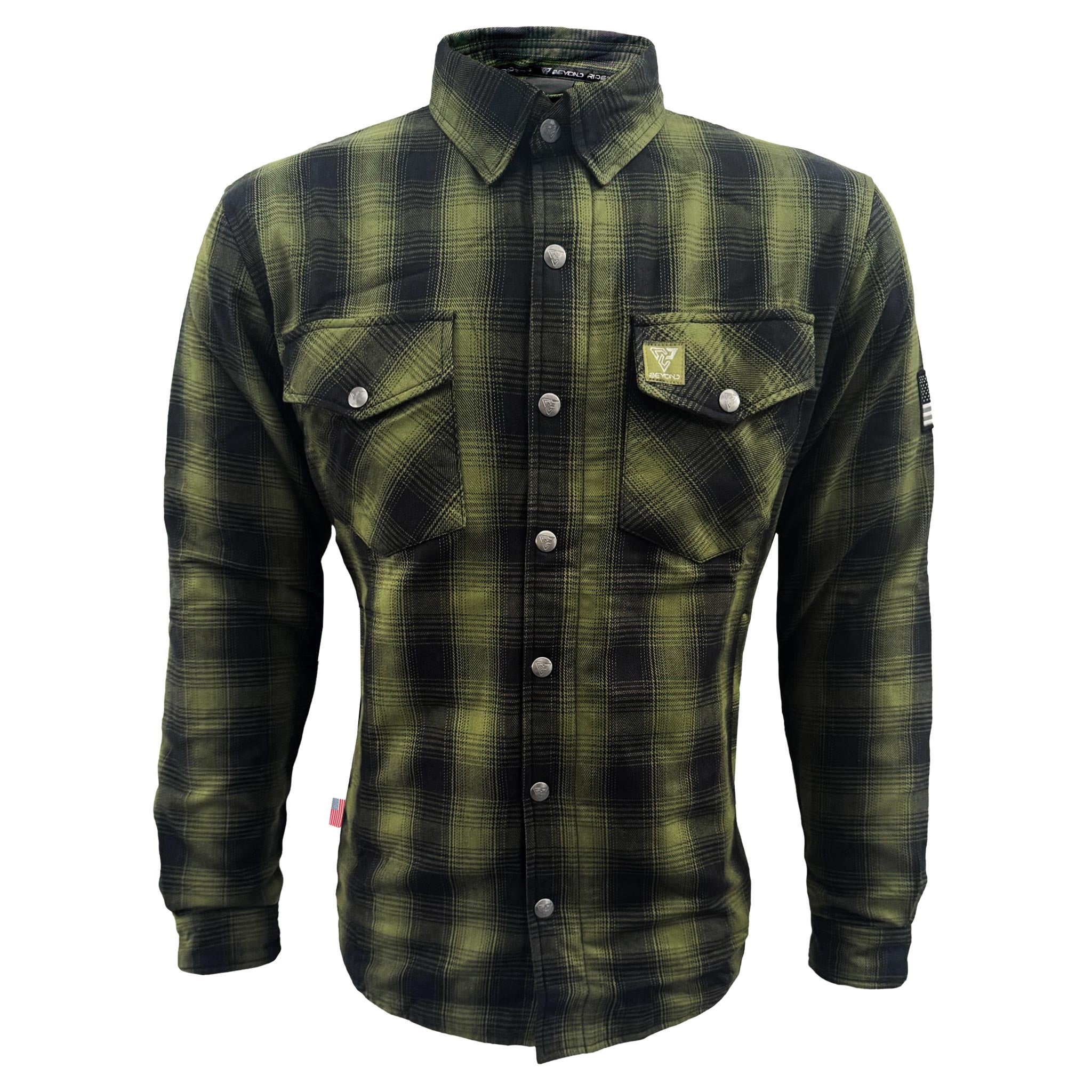 Flannel Shirt For Men - Green and Black Plaid with Pads 4XL - T / Green & Black Flannel Shirt For Men - Green and Black Plaid with Pads 4XL - T / Green & Black