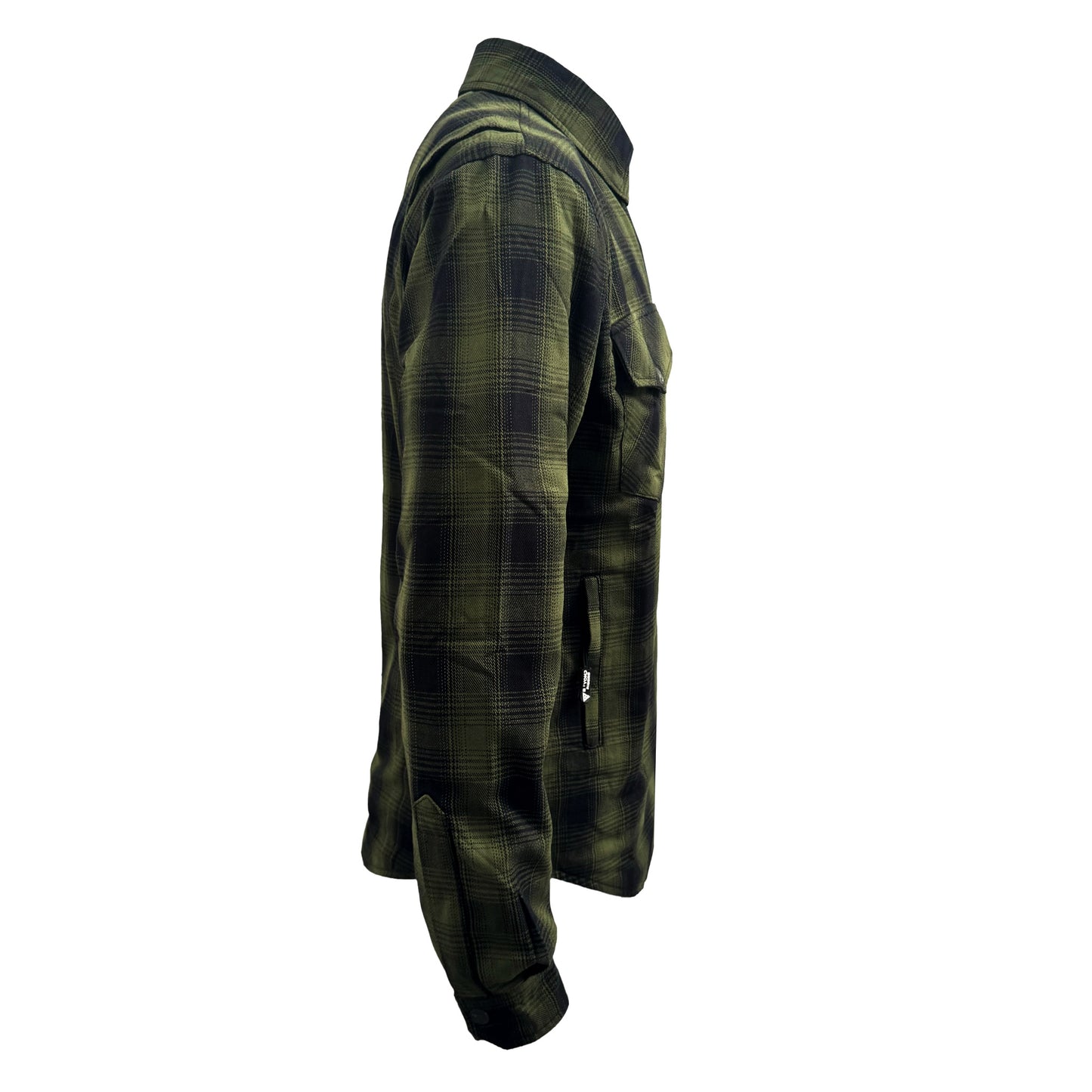 Protective Flannel Shirt For Men - Green and Black Plaid with Pads