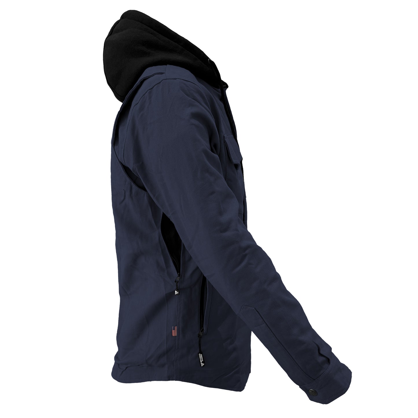 Protective Flannel Hoodie For Men - Navy Blue Solid with Pads
