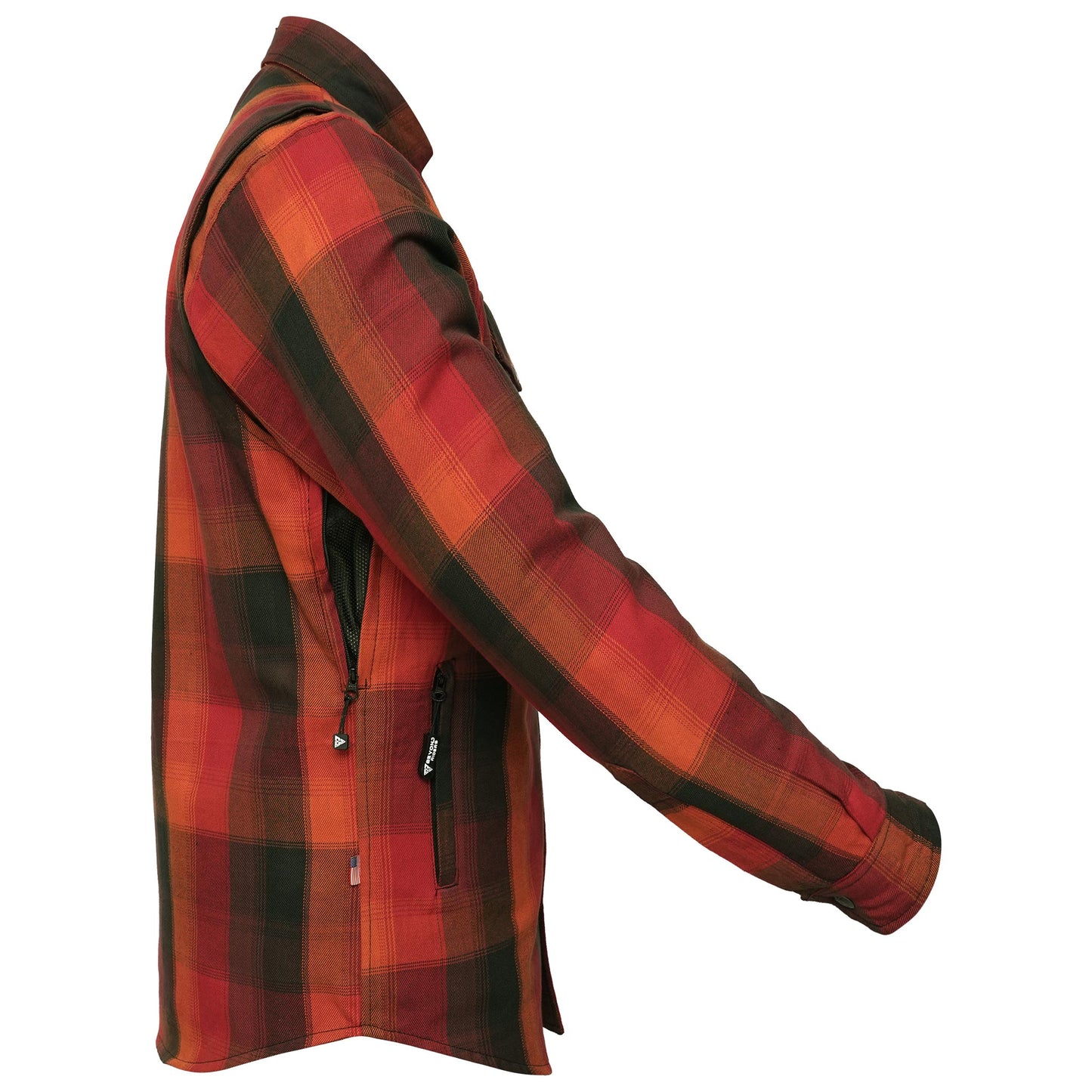 Protective Flannel Shirt - Orange Cruiser Checkered with Pads