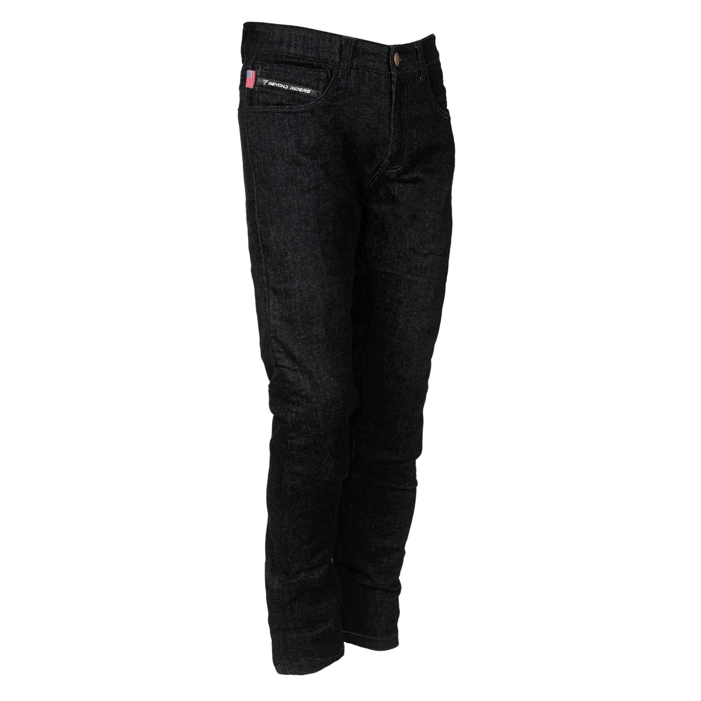 Relaxed Fit Protective Denim Pants (Jeans) - Black with Pads