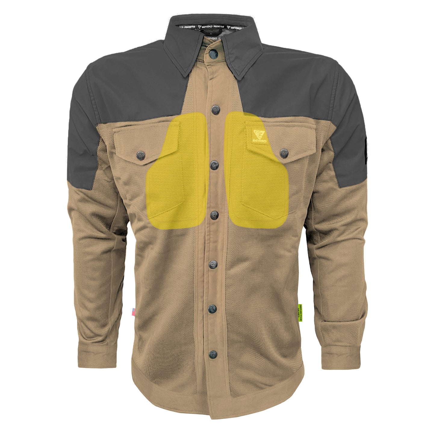 Summer Mesh Reflective Shirt Camel Nebula - with Pads
