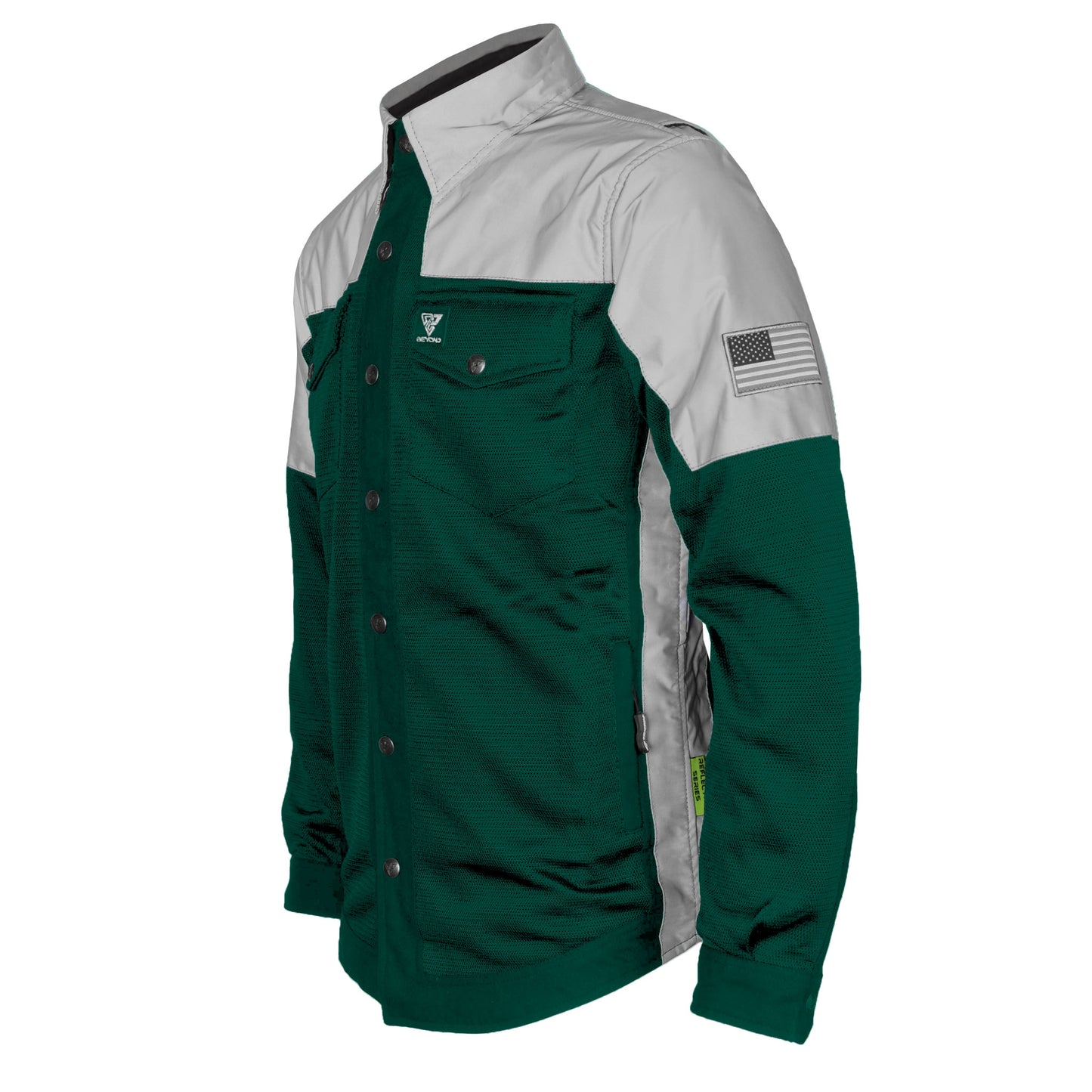 Summer Mesh Reflective Shirt Dark Green Eclipse - with Pads