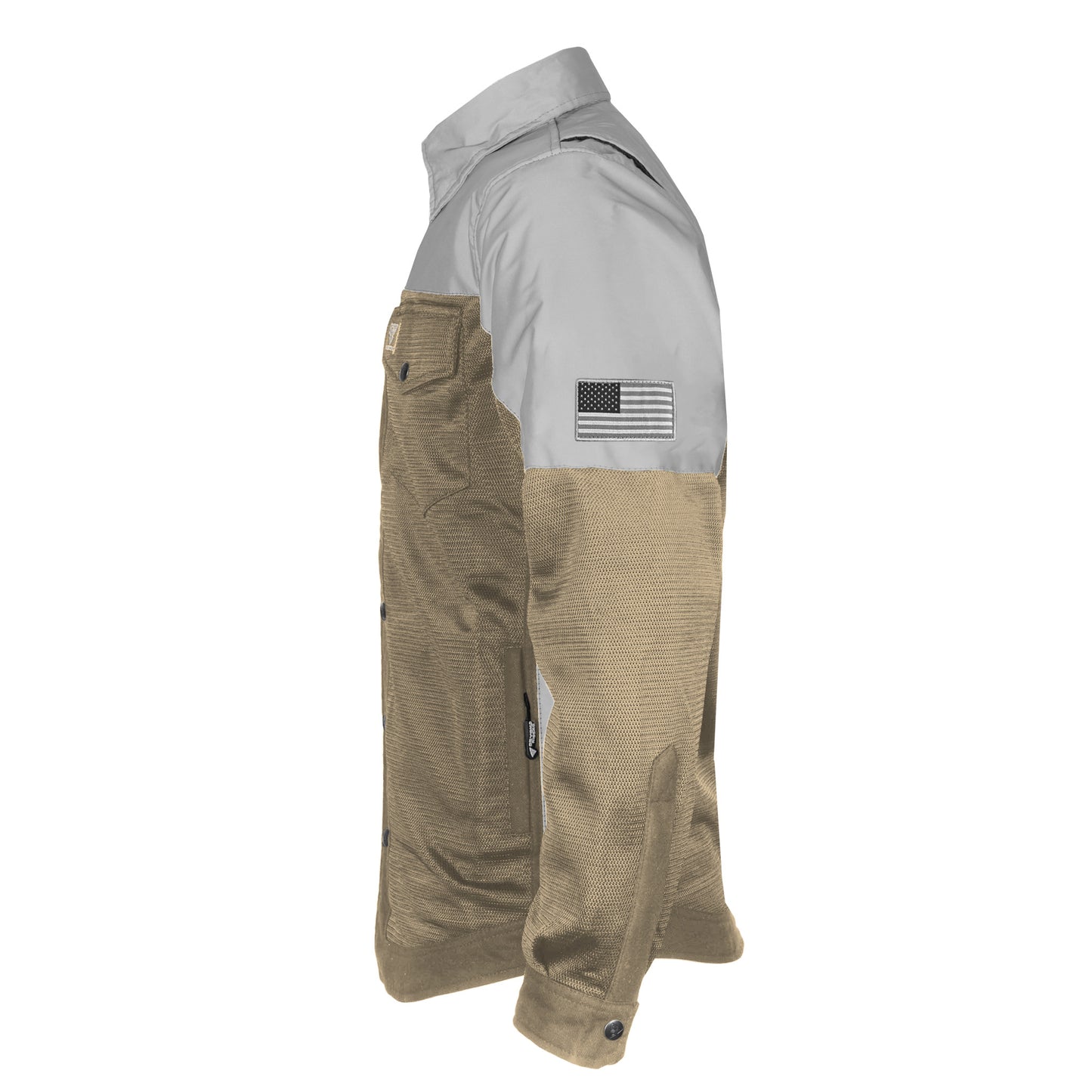 Summer Mesh Reflective Shirt Khaki Eclipse - with Pads