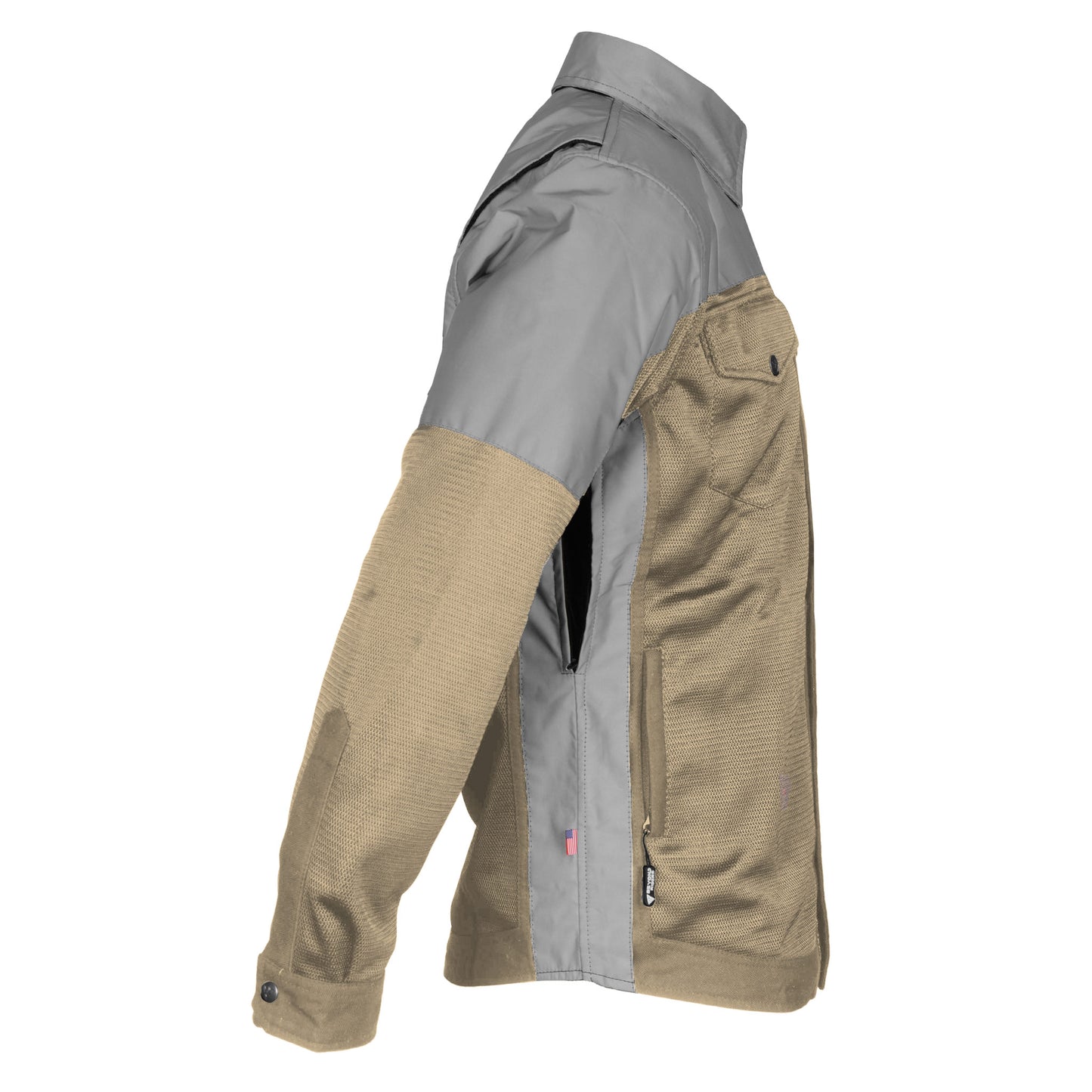 Summer Mesh Reflective Shirt Khaki Eclipse - with Pads