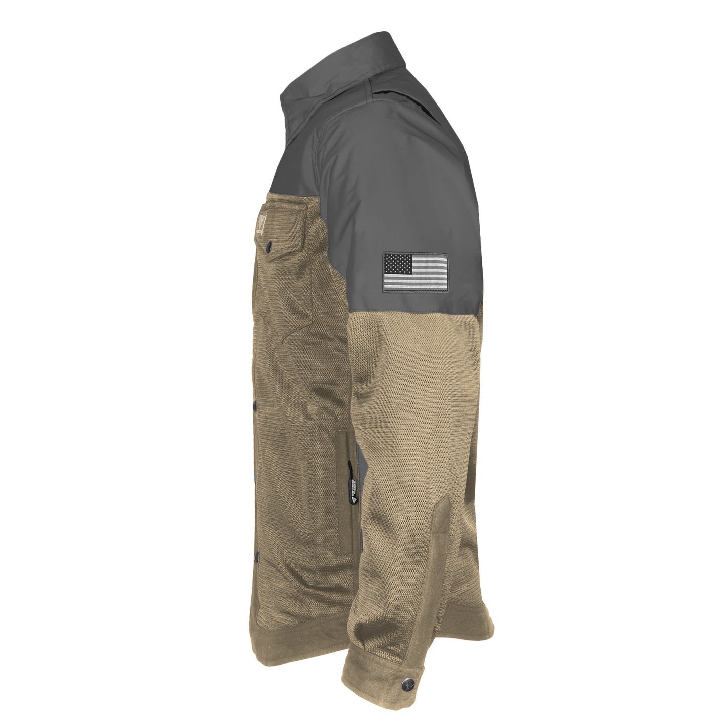 Summer Mesh Reflective Shirt Khaki Nebula - with Pads